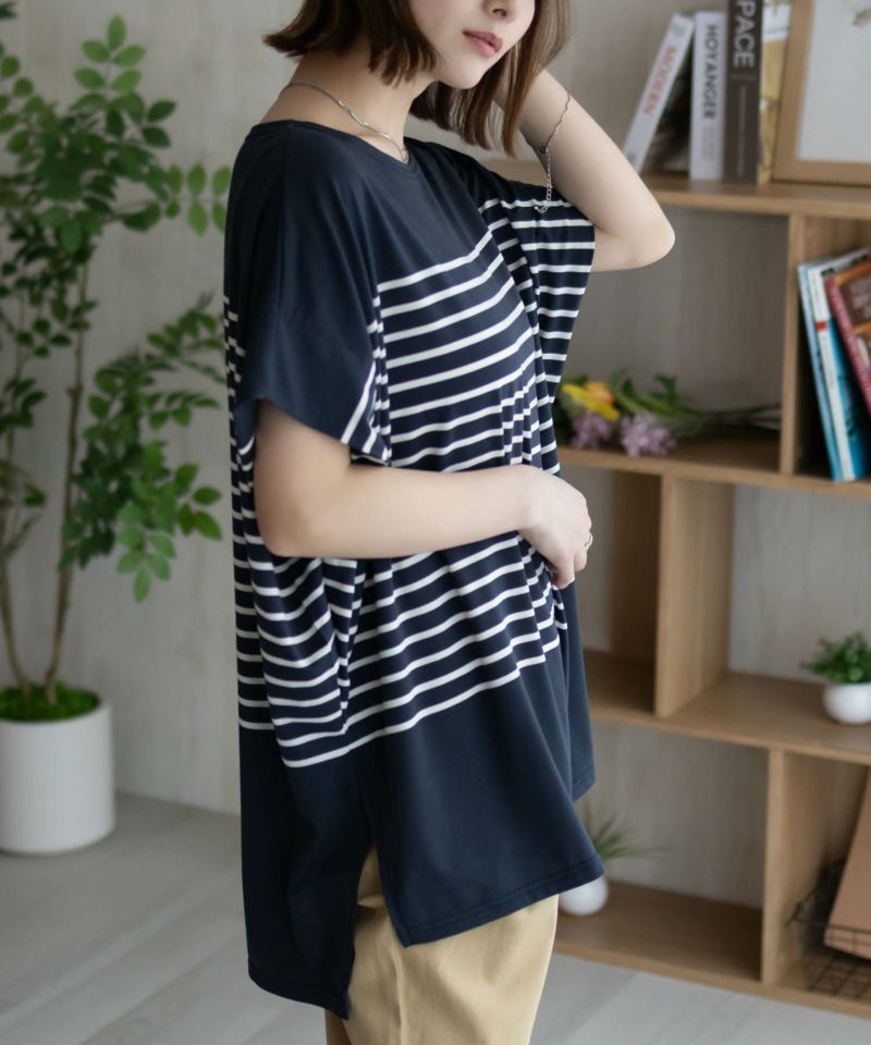 Howdy Marie ボーダーフレンチTシャツ レディース メール便 対応商品商品画像-8