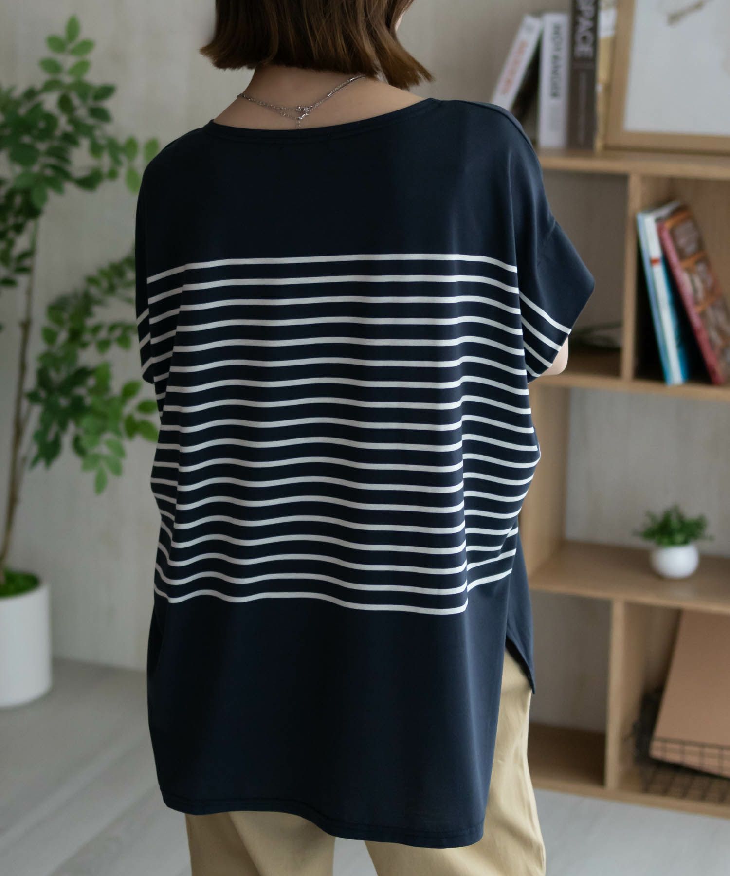 Howdy Marie ボーダーフレンチTシャツ レディース メール便 対応商品商品画像-9