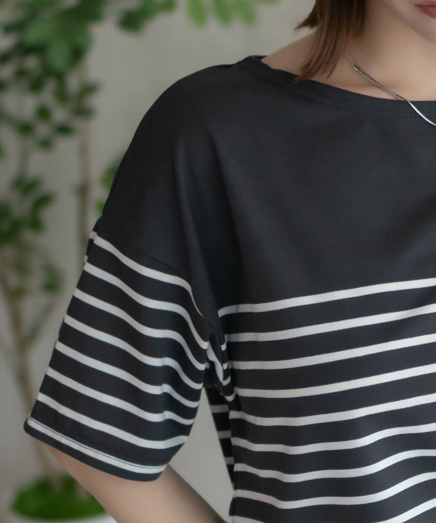 Howdy Marie  ボーダー5分袖Tシャツ レディース メール便 対応商品商品サムネイル-5
