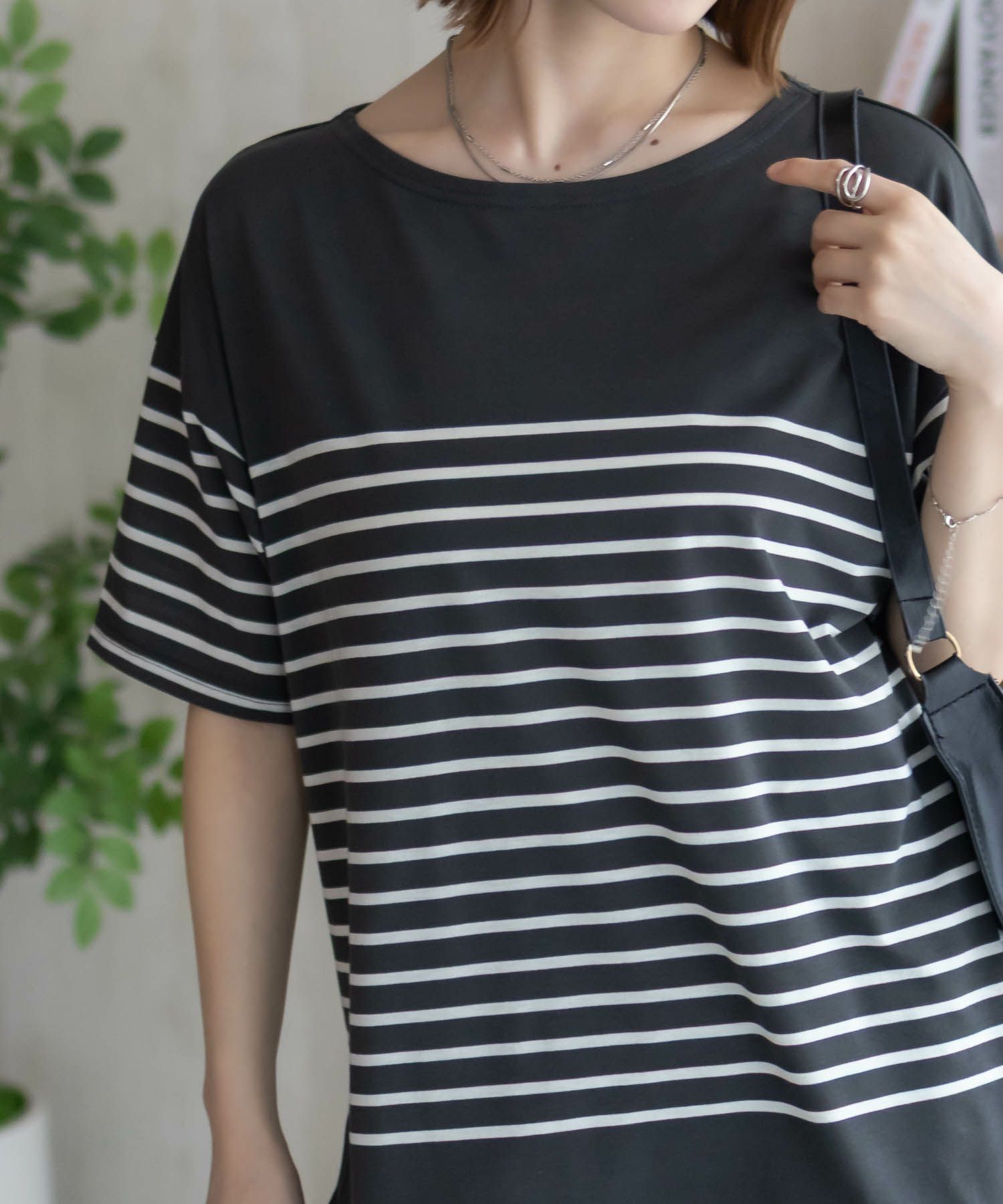 Howdy Marie ボーダー5分袖Tシャツ レディース メール便 対応商品商品サムネイル-6
