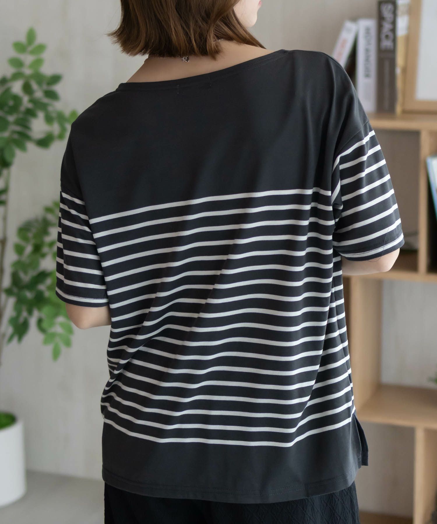 Howdy Marie ボーダー5分袖Tシャツ レディース ネコポス 対応商品
