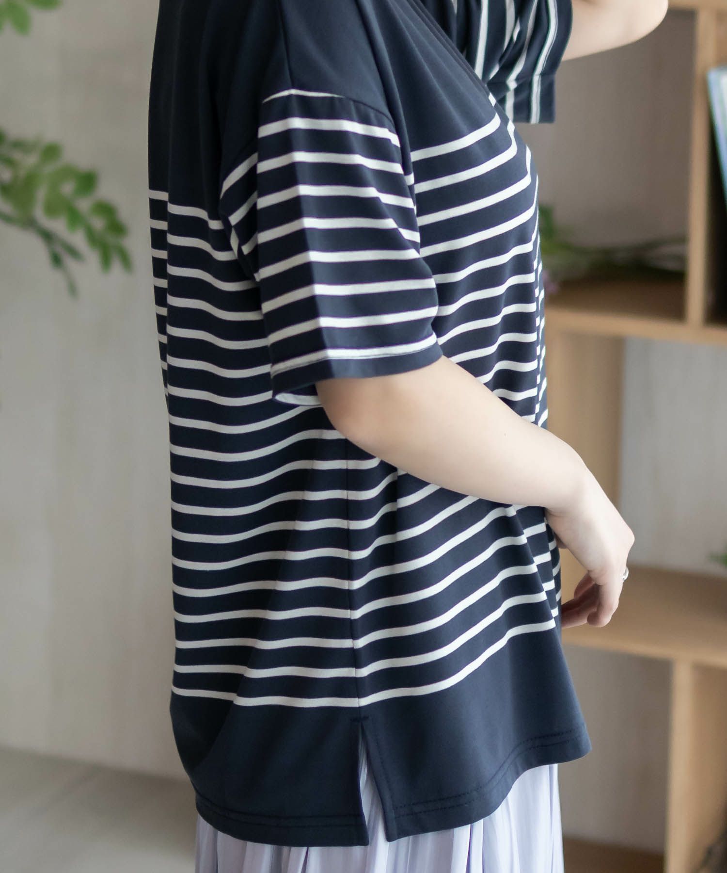 Howdy Marie ボーダー5分袖Tシャツ レディース メール便 対応商品商品画像-13