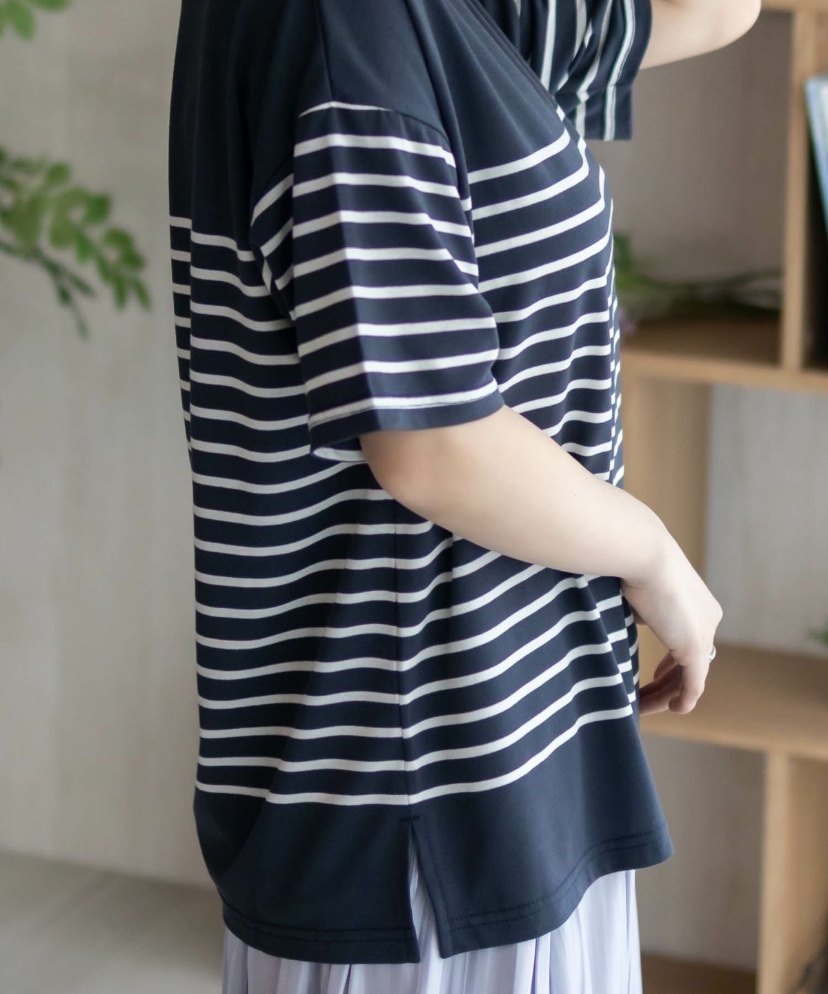 Howdy Marie ボーダー5分袖Tシャツ レディース ネコポス 対応商品