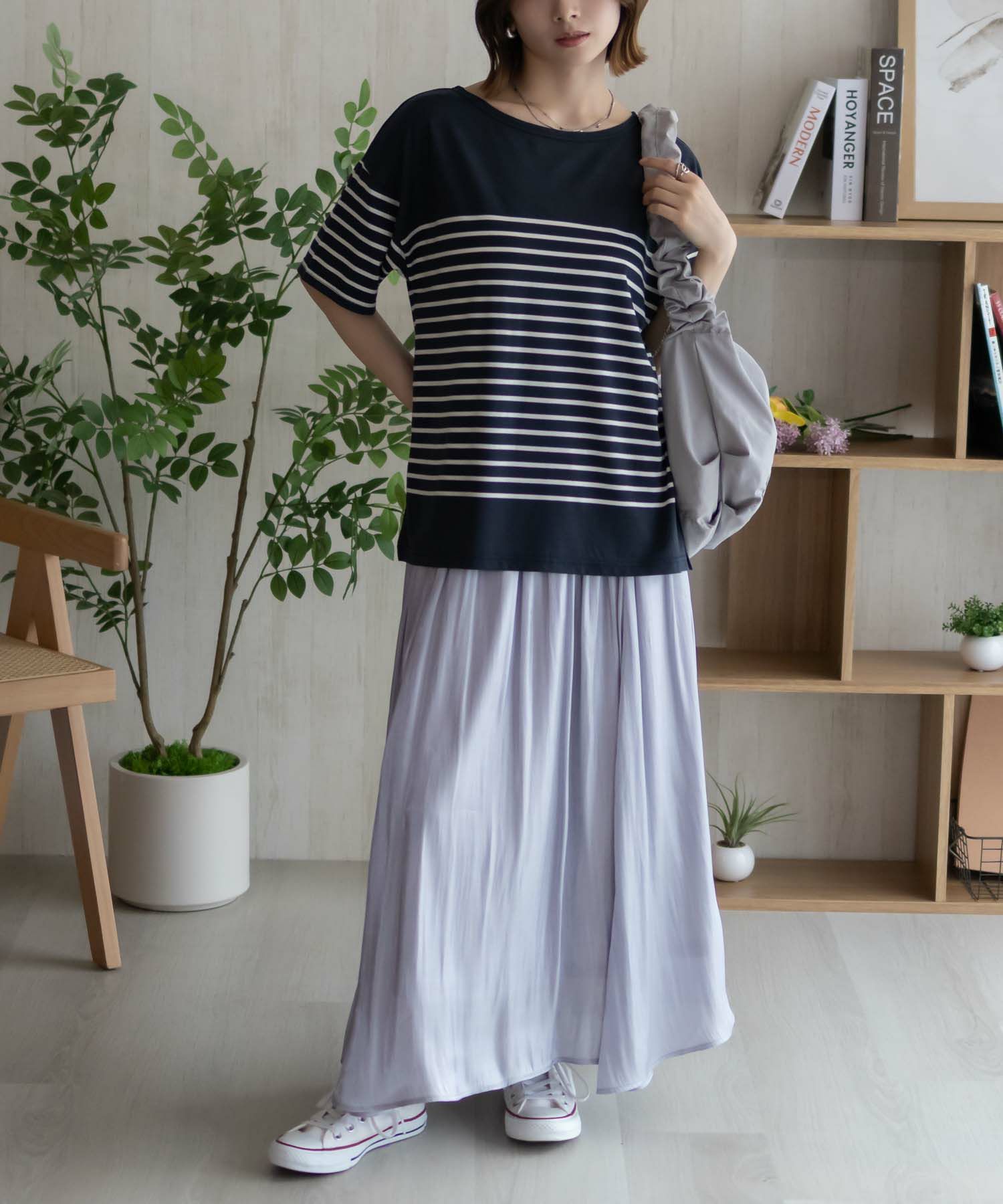 Howdy Marie ボーダー5分袖Tシャツ レディース ネコポス 対応商品