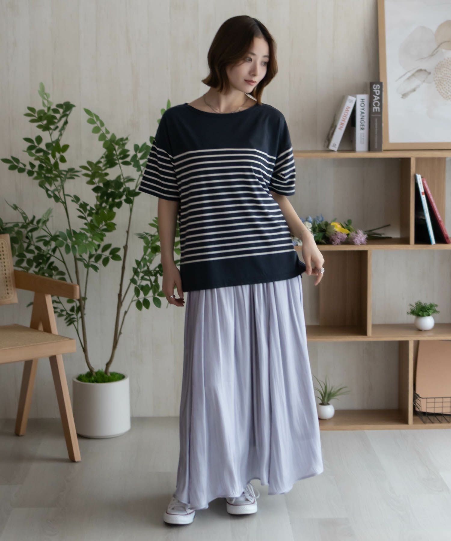 Howdy Marie ボーダー5分袖Tシャツ レディース ネコポス 対応商品