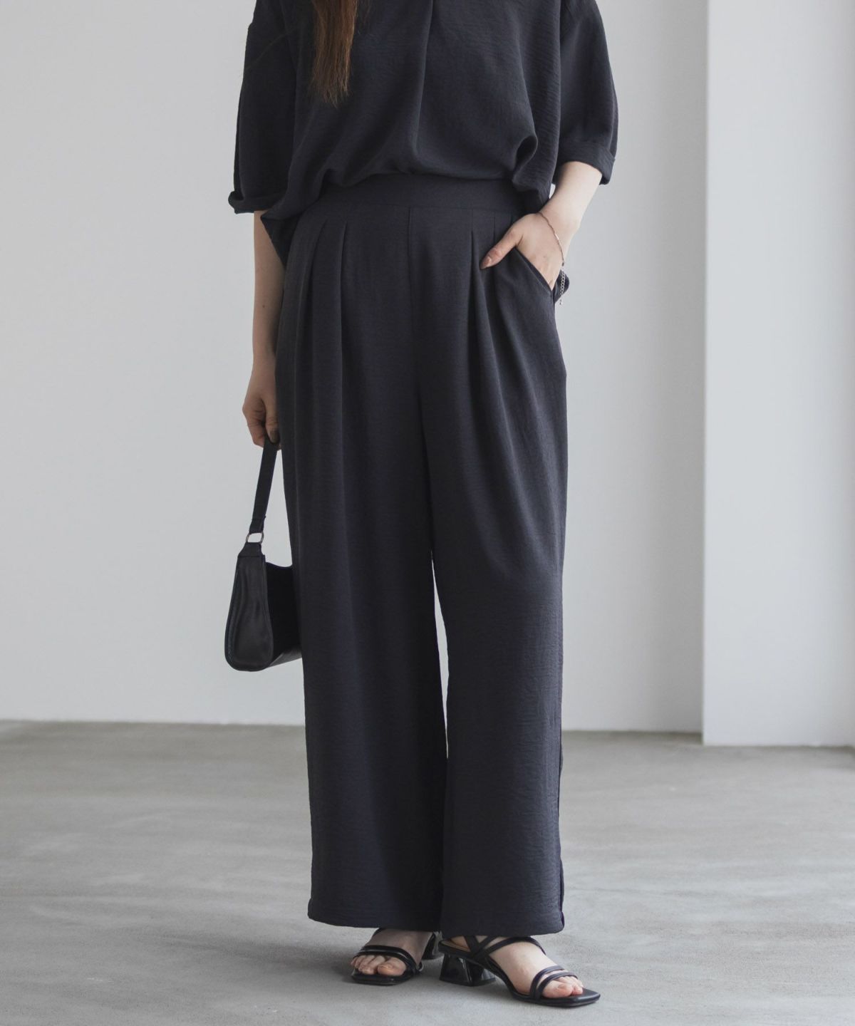 nAvy SARARI ウェーブワイドパンツ レディース