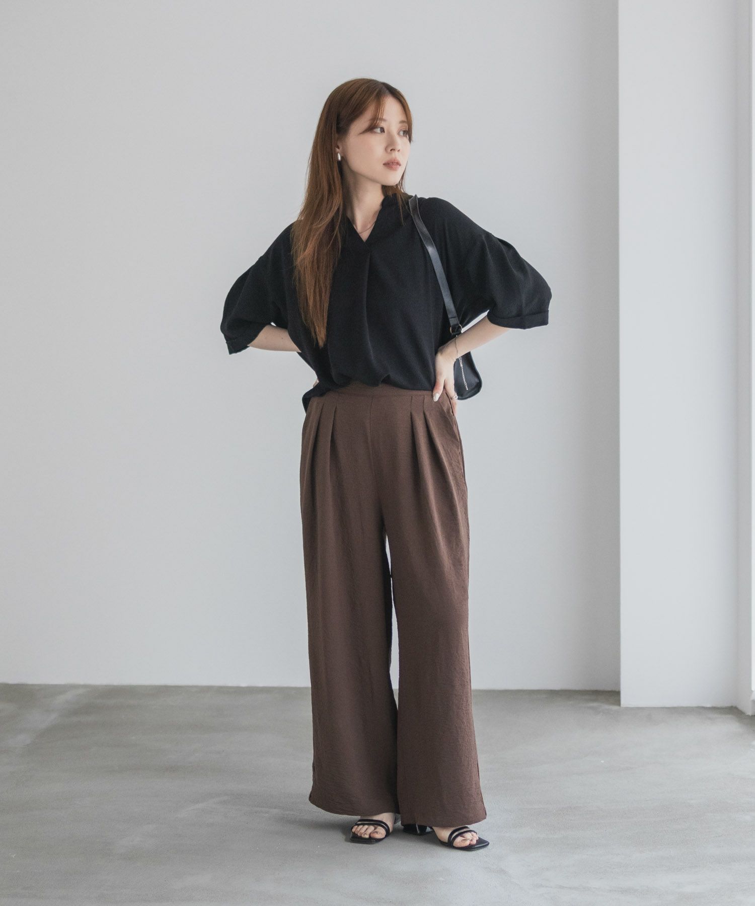 nAvy SARARI ウェーブワイドパンツ レディース