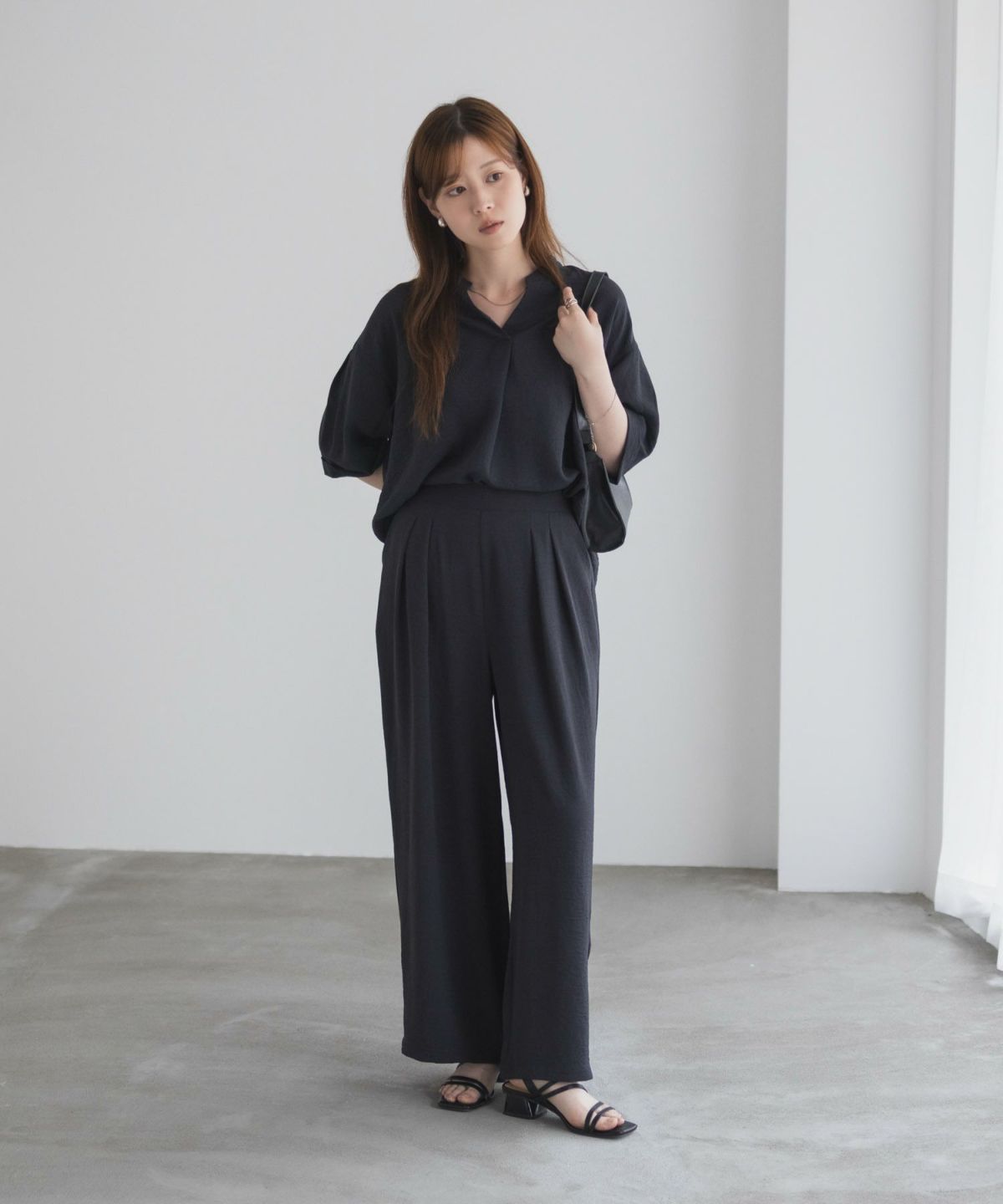 nAvy SARARI ウェーブワイドパンツ レディース