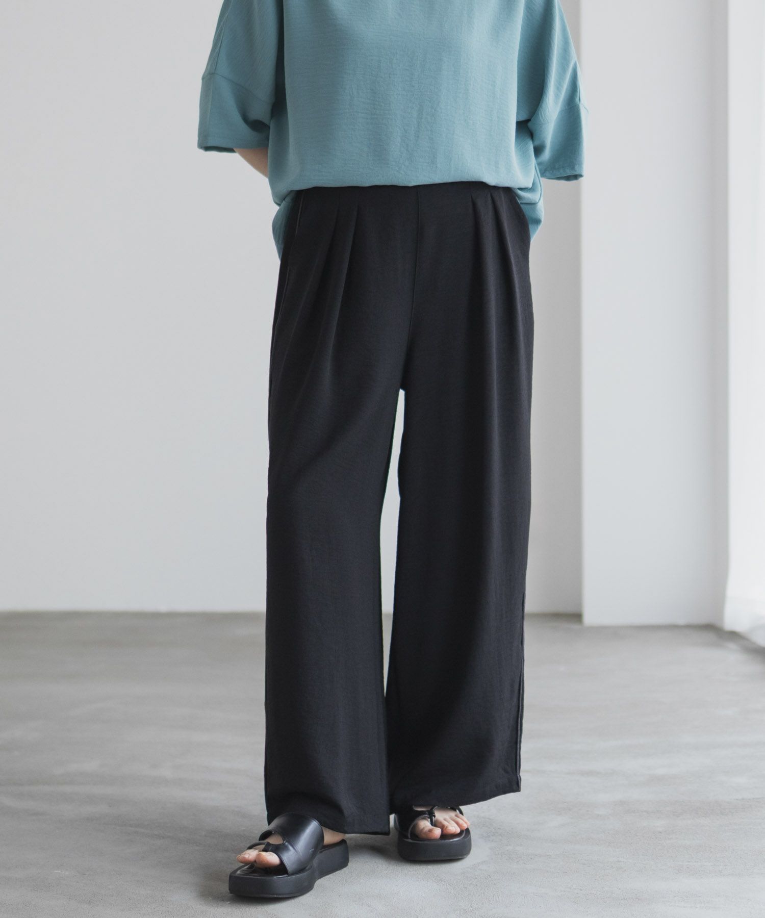 nAvy SARARI ウェーブワイドパンツ レディース