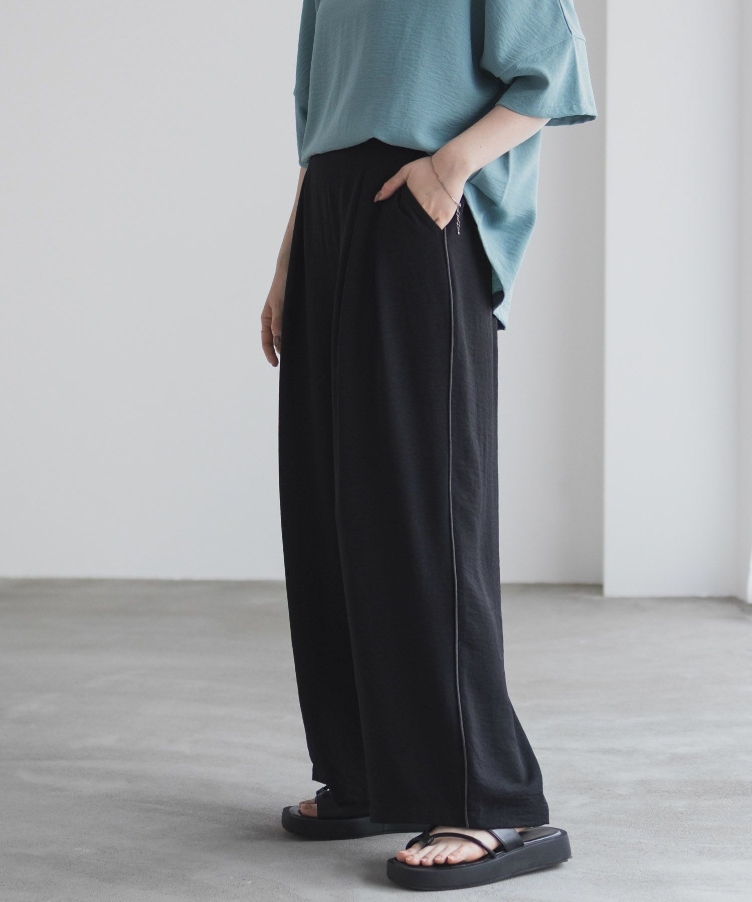 nAvy SARARI  ウェーブワイドパンツ レディース商品画像-18