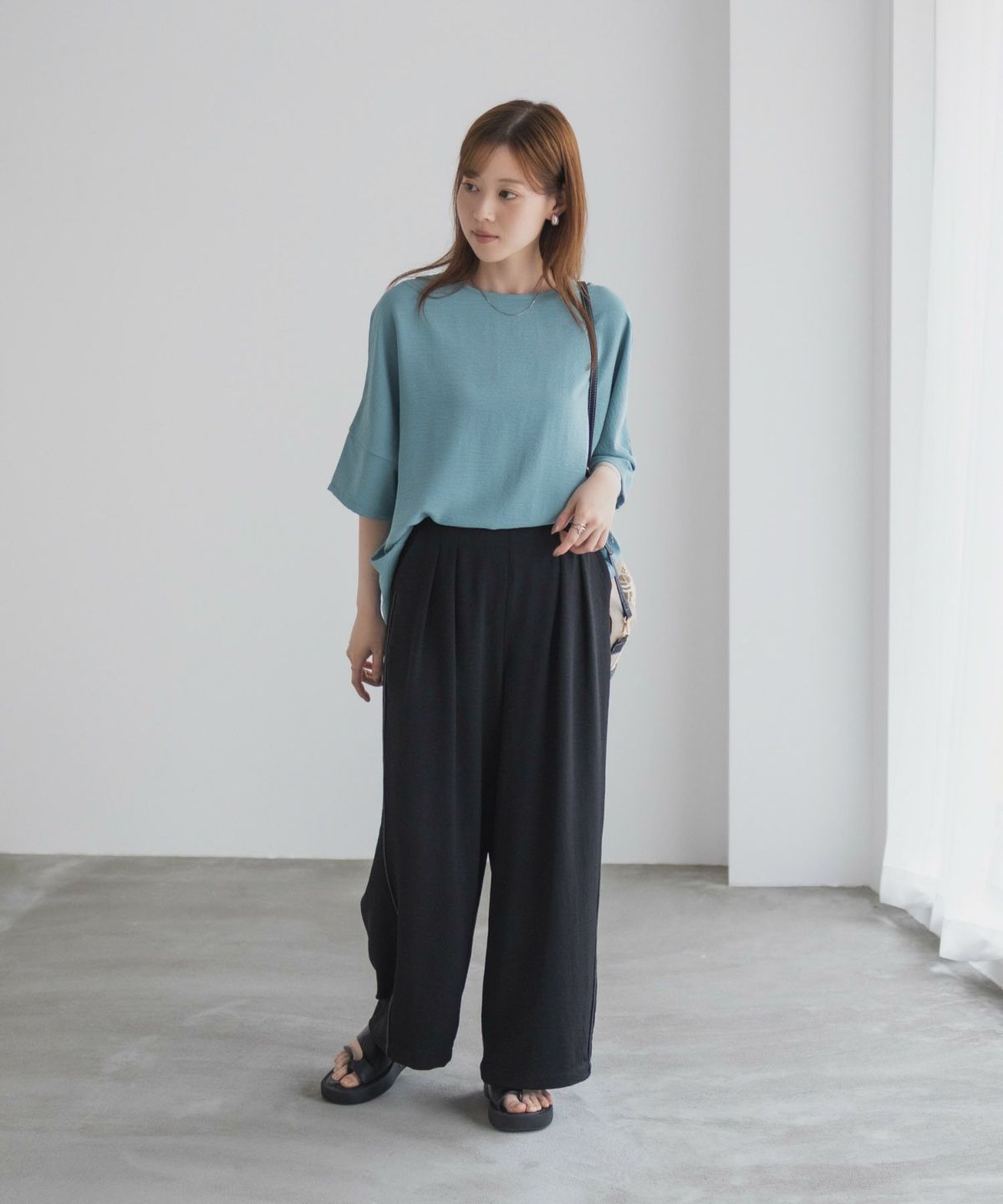 nAvy SARARI ウェーブワイドパンツ レディース