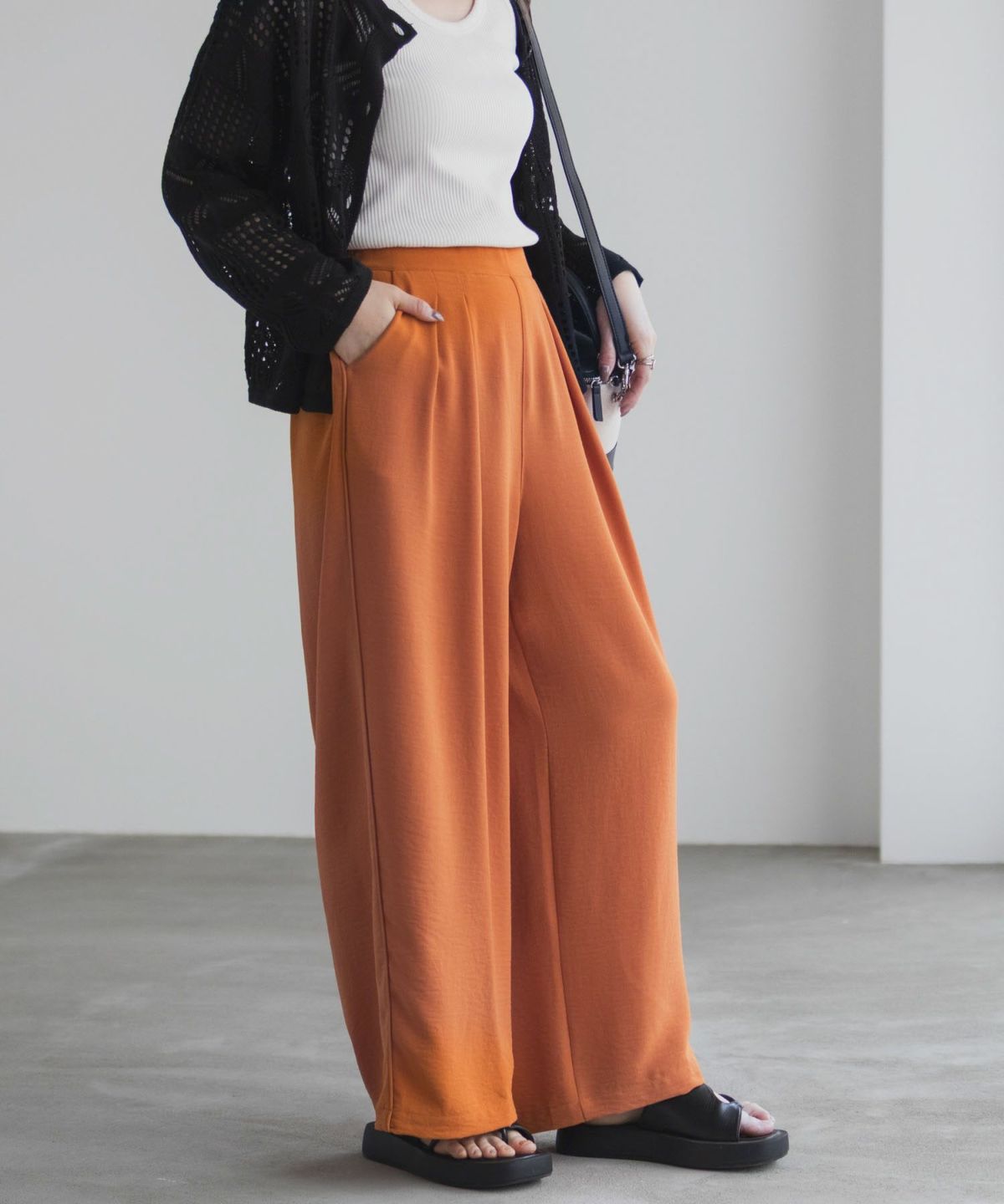 nAvy SARARI ウェーブワイドパンツ レディース