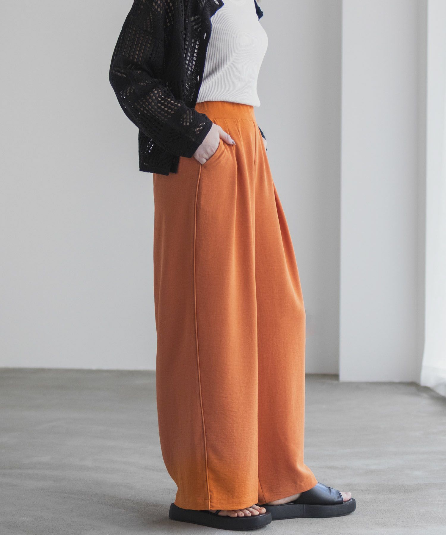 nAvy SARARI ウェーブワイドパンツ レディース