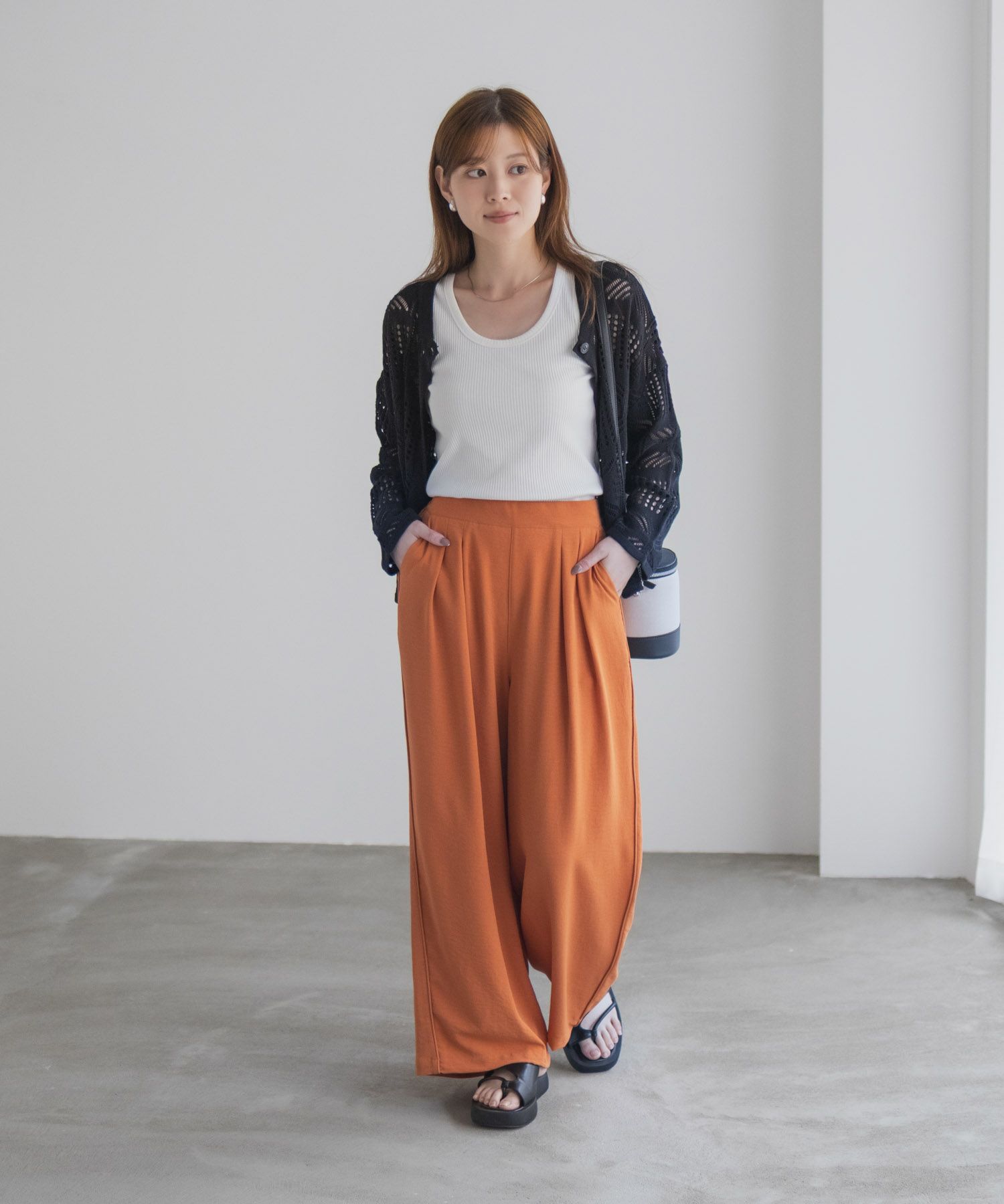 nAvy SARARI ウェーブワイドパンツ レディース