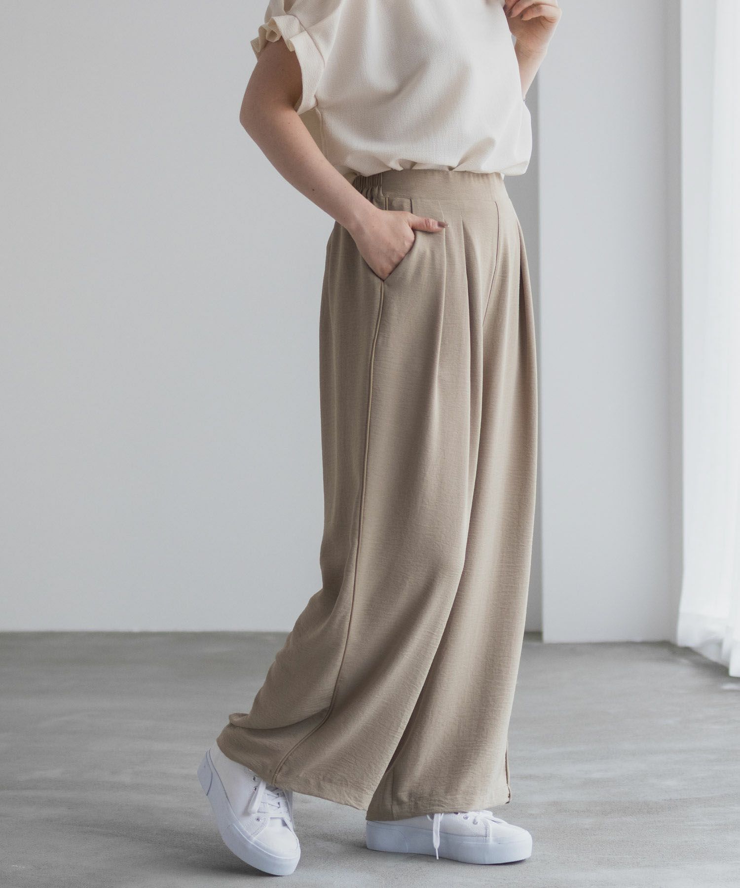 nAvy SARARI ウェーブワイドパンツ レディース