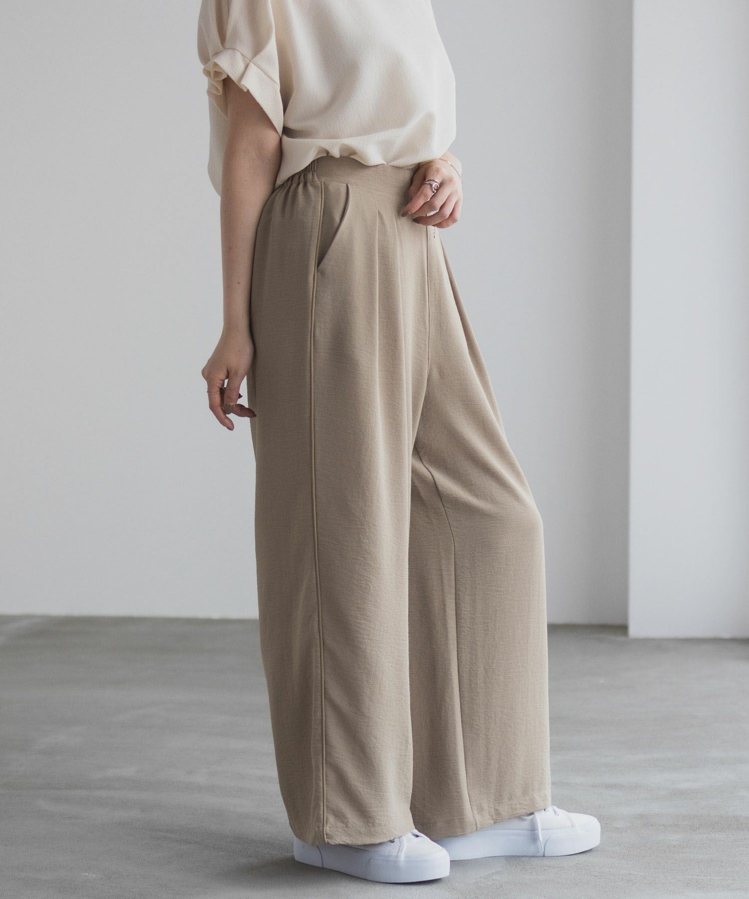 nAvy SARARI ウェーブワイドパンツ レディース