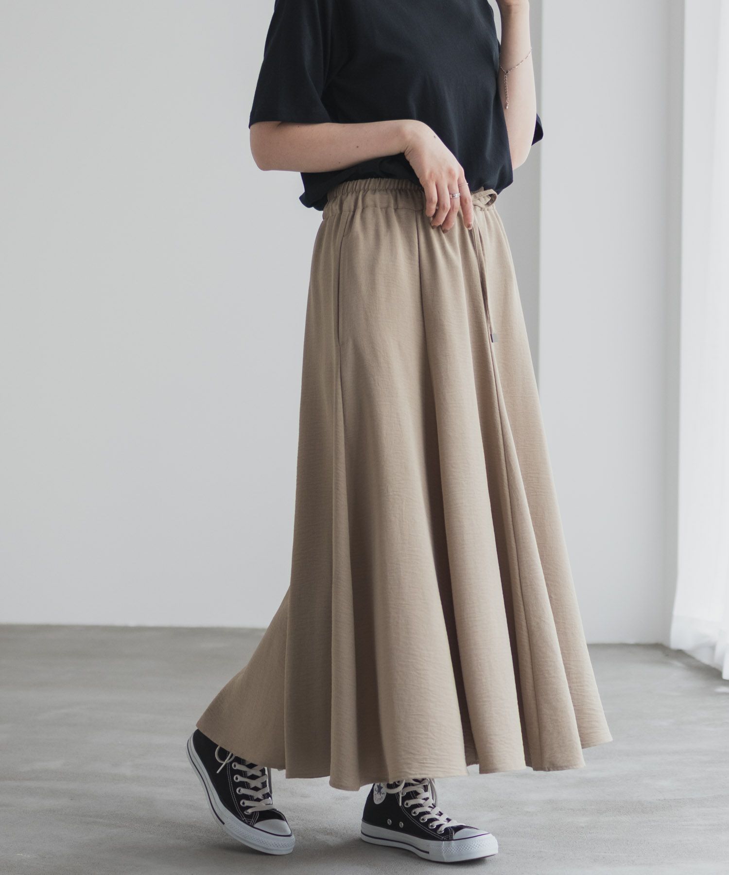 nAvy SARARI ウェーブフレアスカート レディース