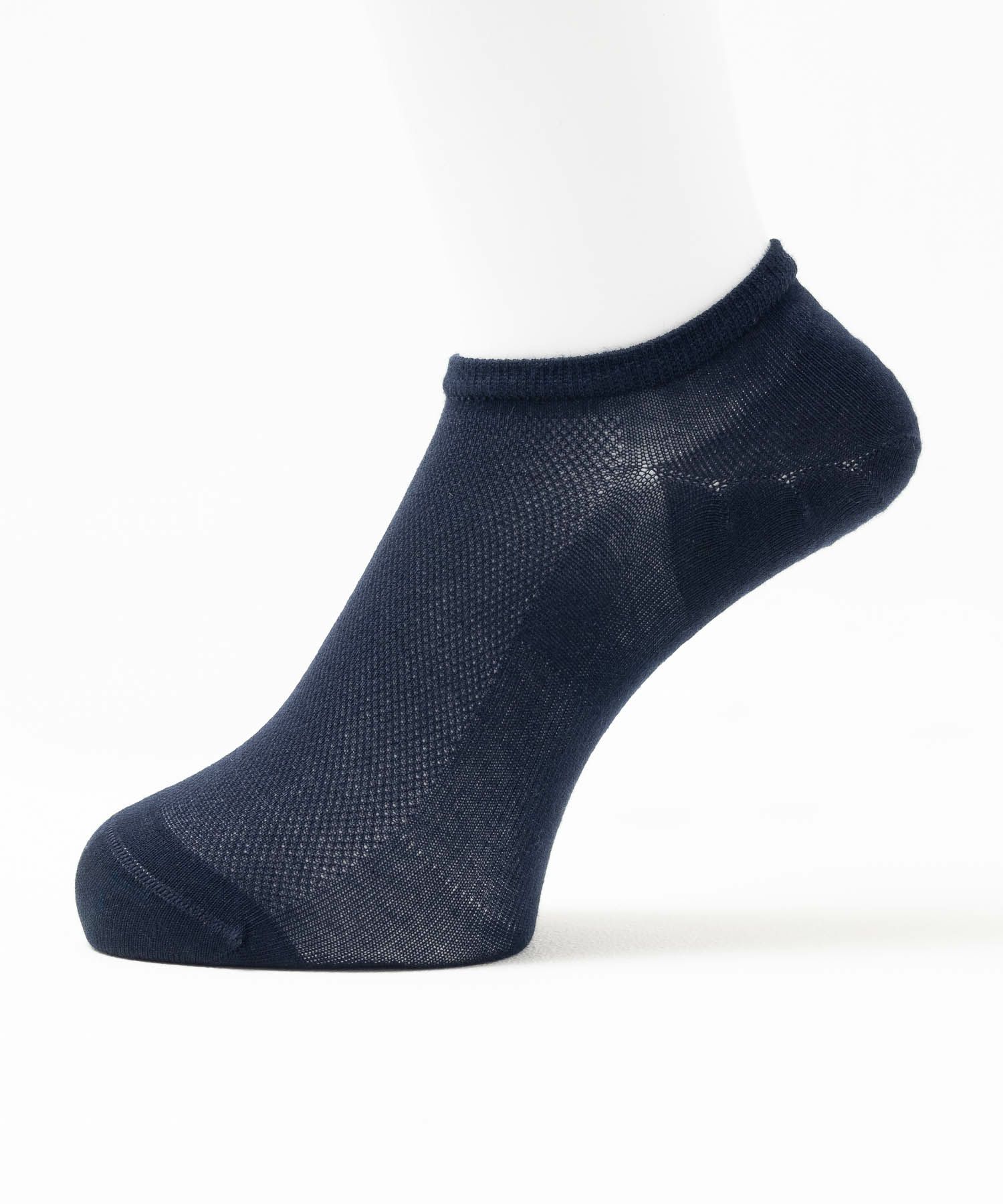 NAVY  スニーカーインソックス 薄手 無地メッシュ メンズ商品画像-3