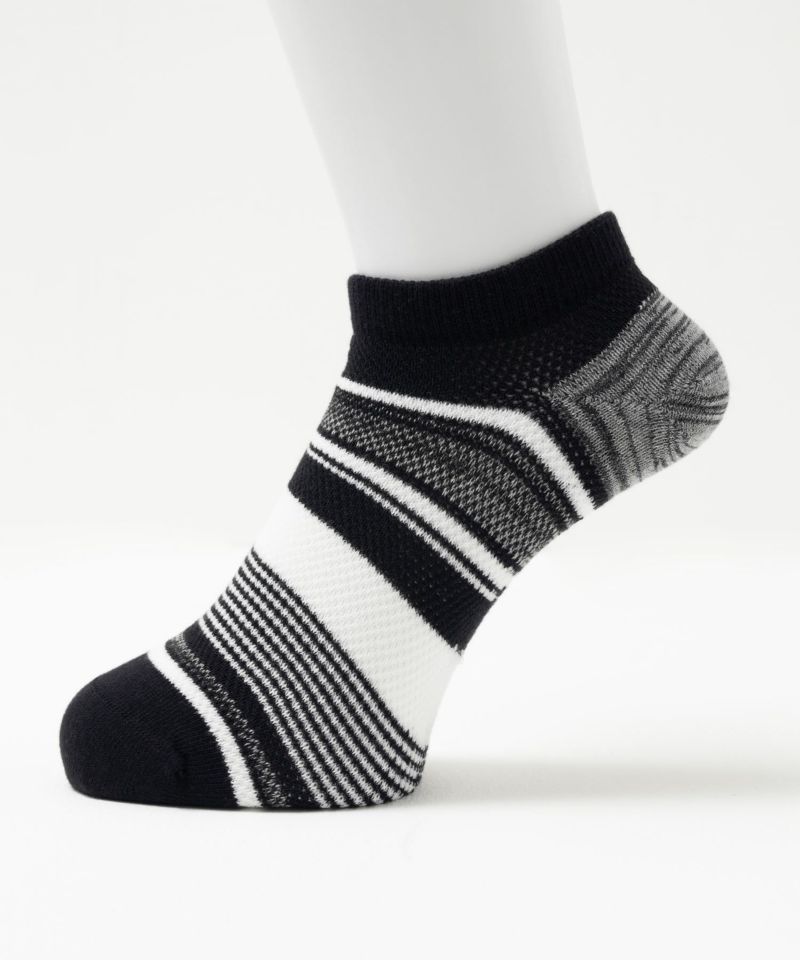 NAVY  アンクルソックス カノコメッシュボーダー メンズ商品画像-2