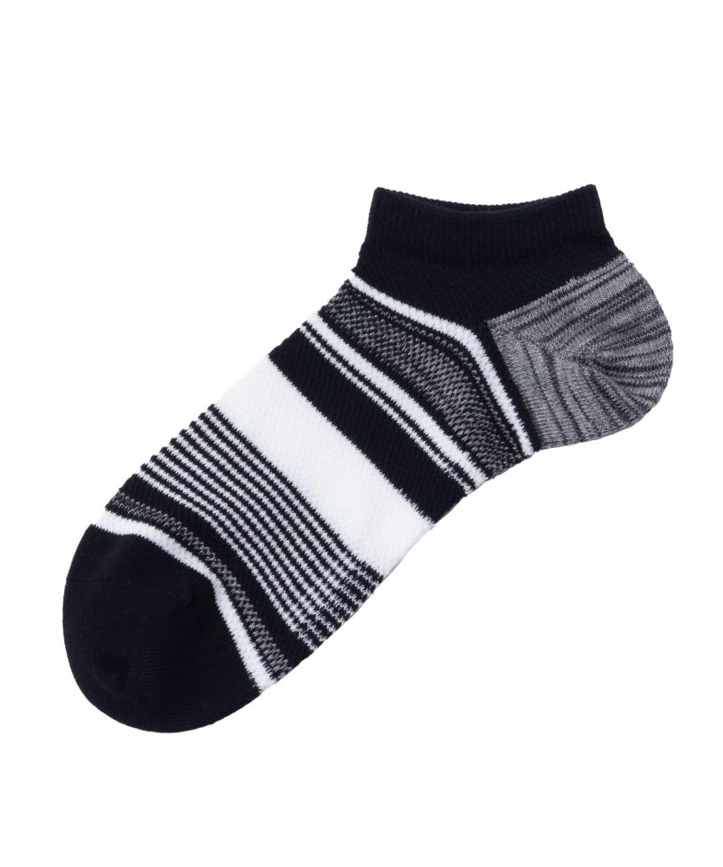 NAVY  アンクルソックス カノコメッシュボーダー メンズ商品画像-5