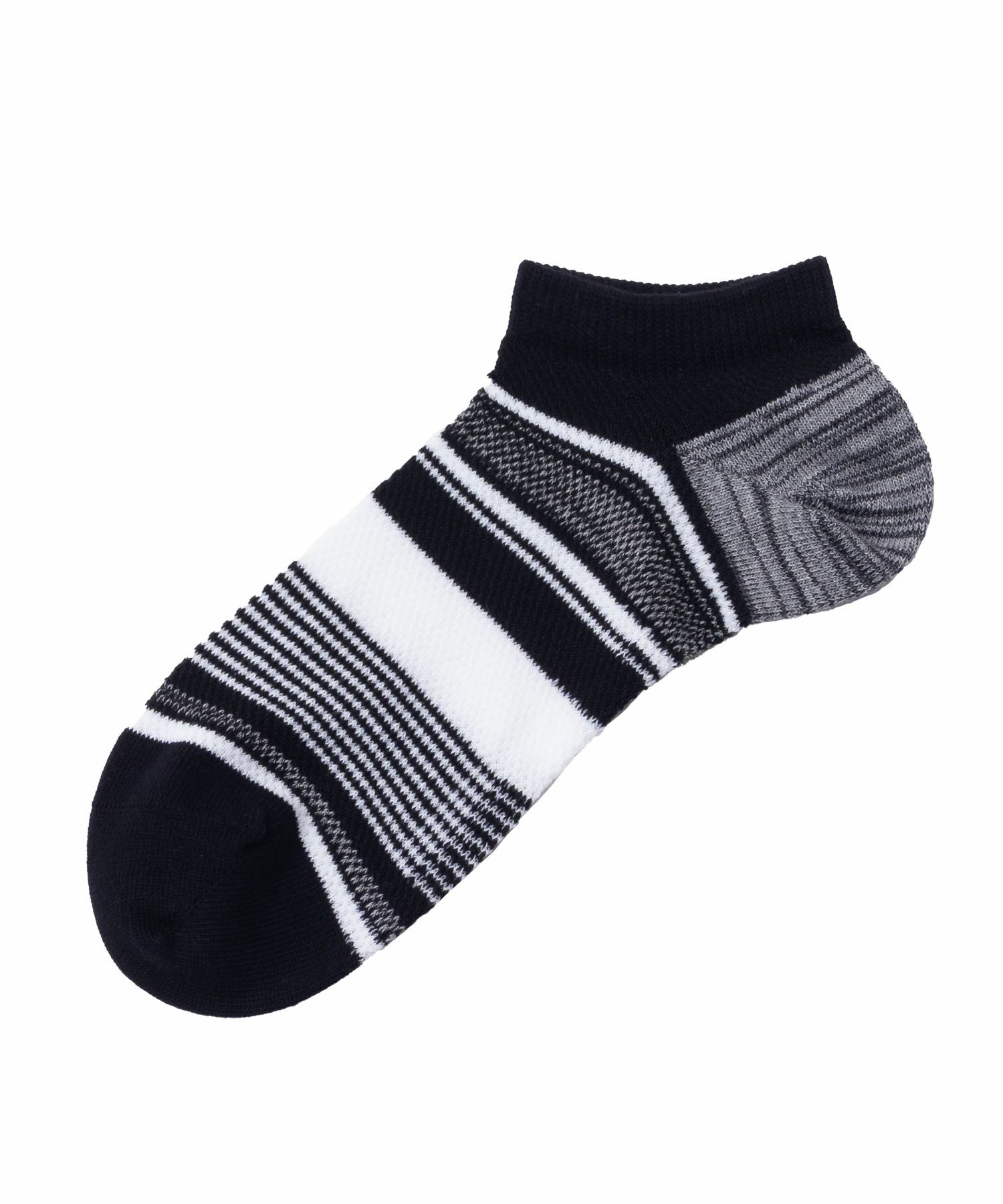 NAVY  アンクルソックス カノコメッシュボーダー メンズ商品画像-5