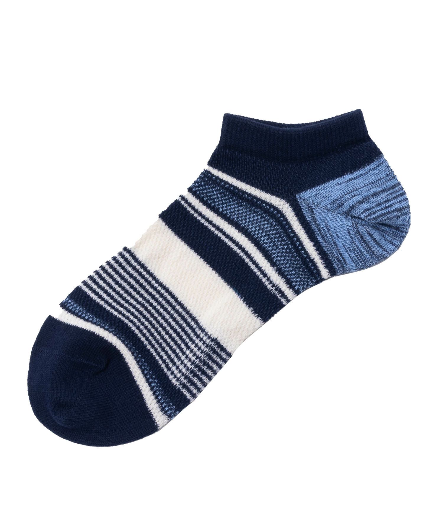 NAVY  アンクルソックス カノコメッシュボーダー メンズ商品画像-6