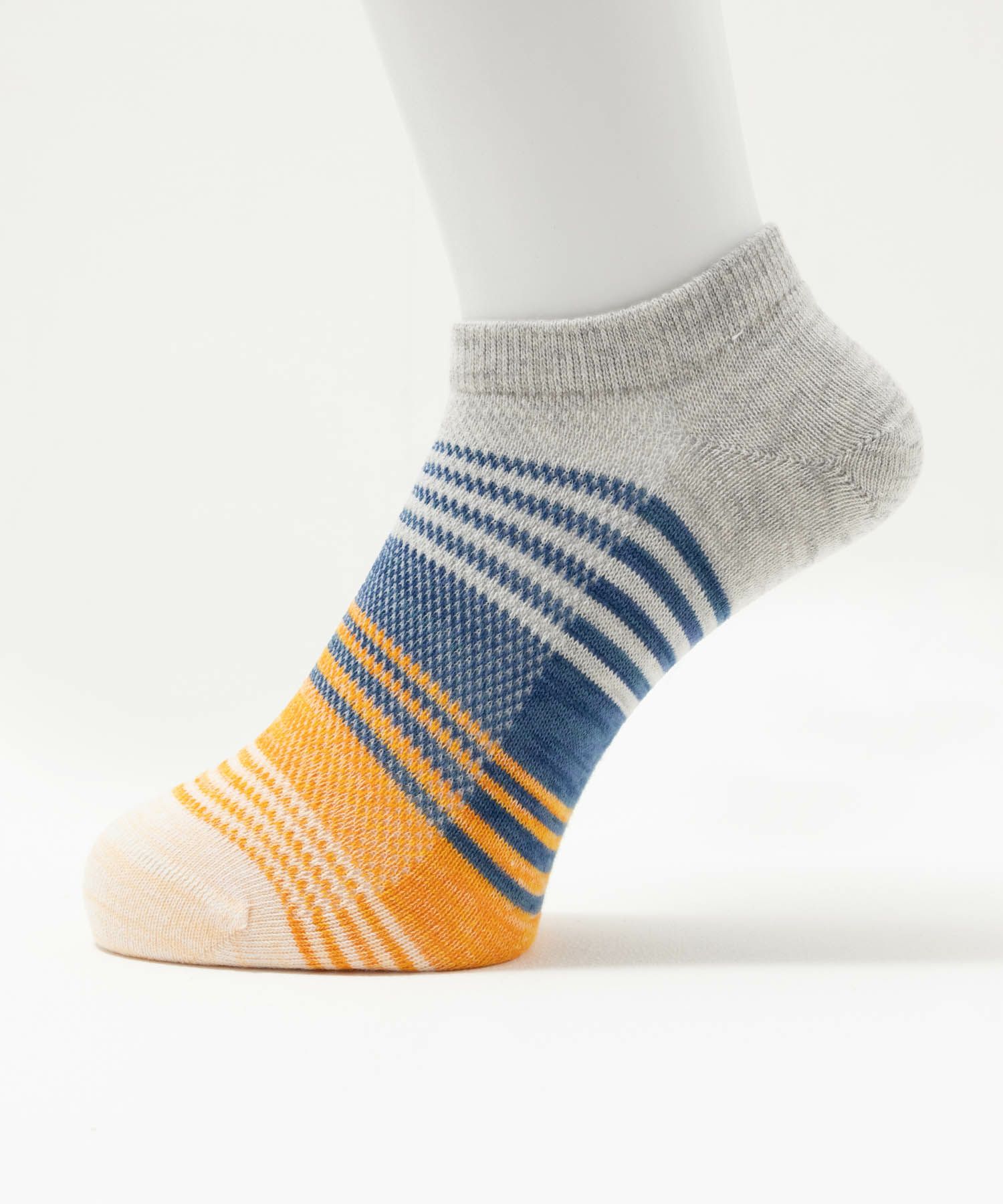 NAVY  アンクルソックス グラデーションメッシュ メンズ商品画像-1