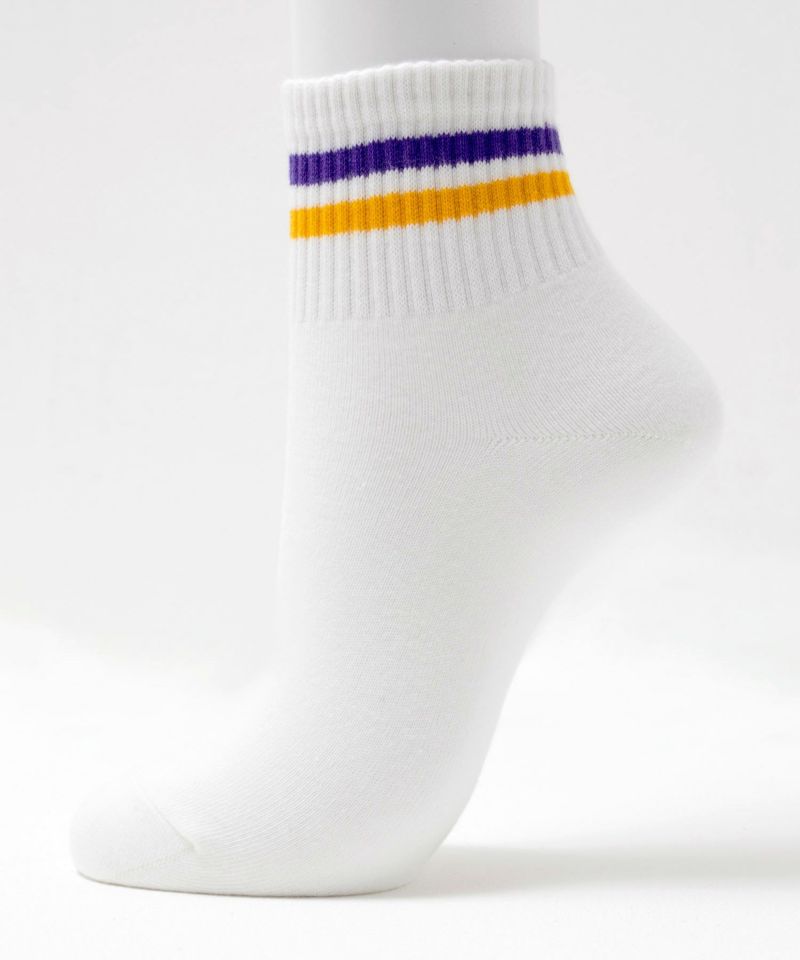 NAVY  クォーターソックス 2本ライン レディース商品画像-2