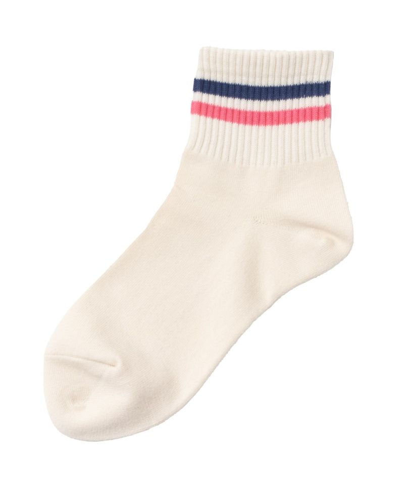 NAVY  クォーターソックス 2本ライン レディース商品画像-4