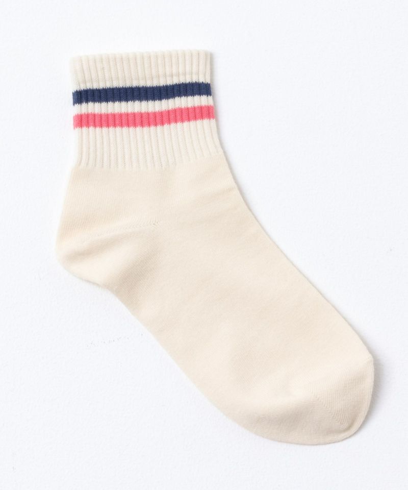 NAVY  クォーターソックス 2本ライン レディース商品画像-7