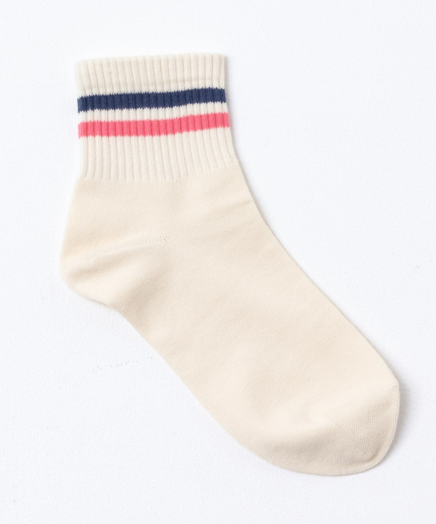 NAVY クォーターソックス 2本ライン レディース