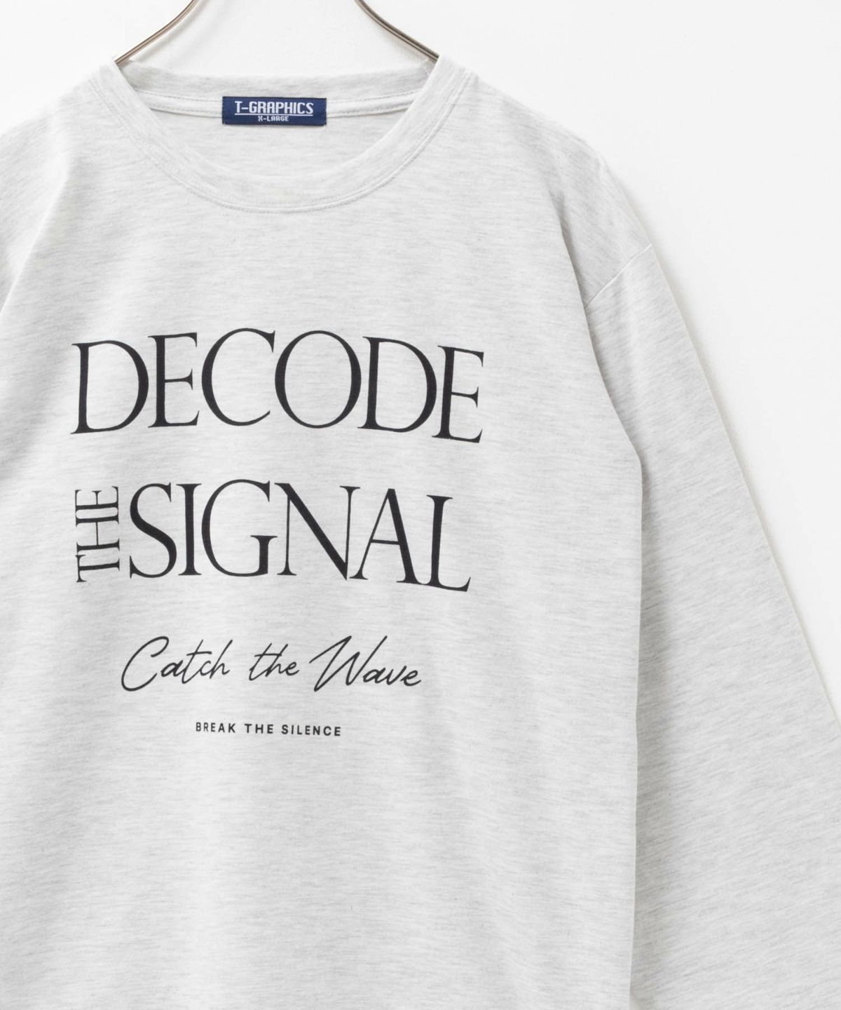 T-GRAPHICS メッセージプリント長袖Tシャツ メンズ