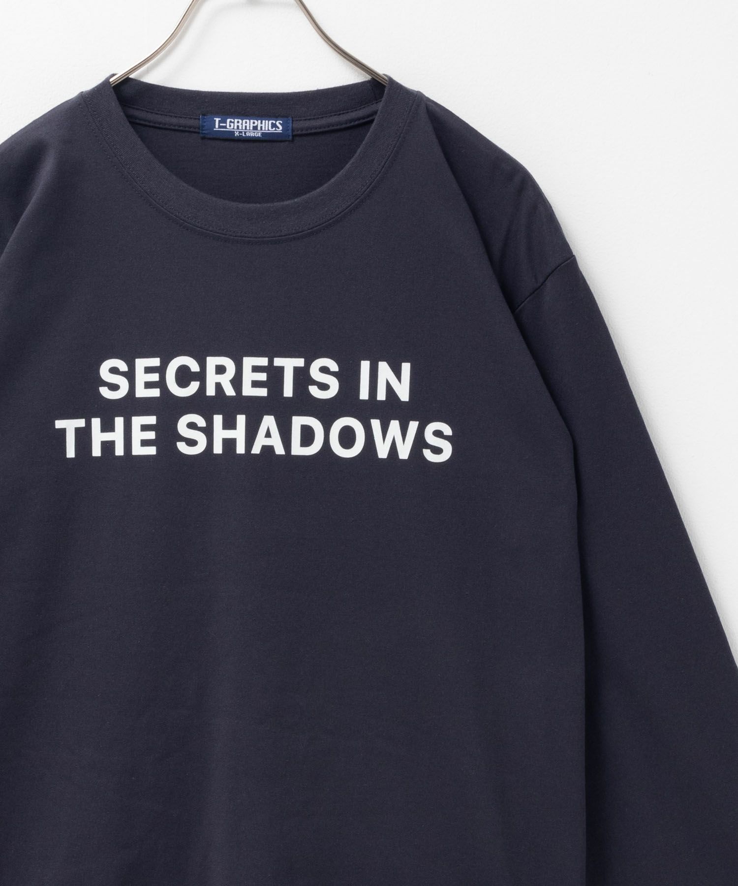T-GRAPHICS メッセージプリント長袖Tシャツ メンズ