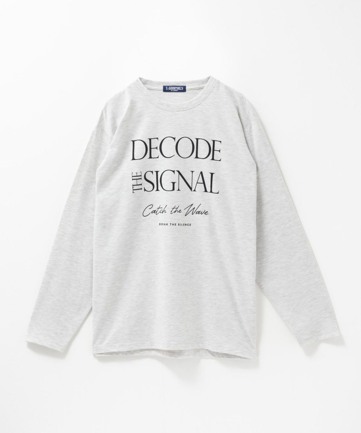 T-GRAPHICS メッセージプリント長袖Tシャツ メンズ