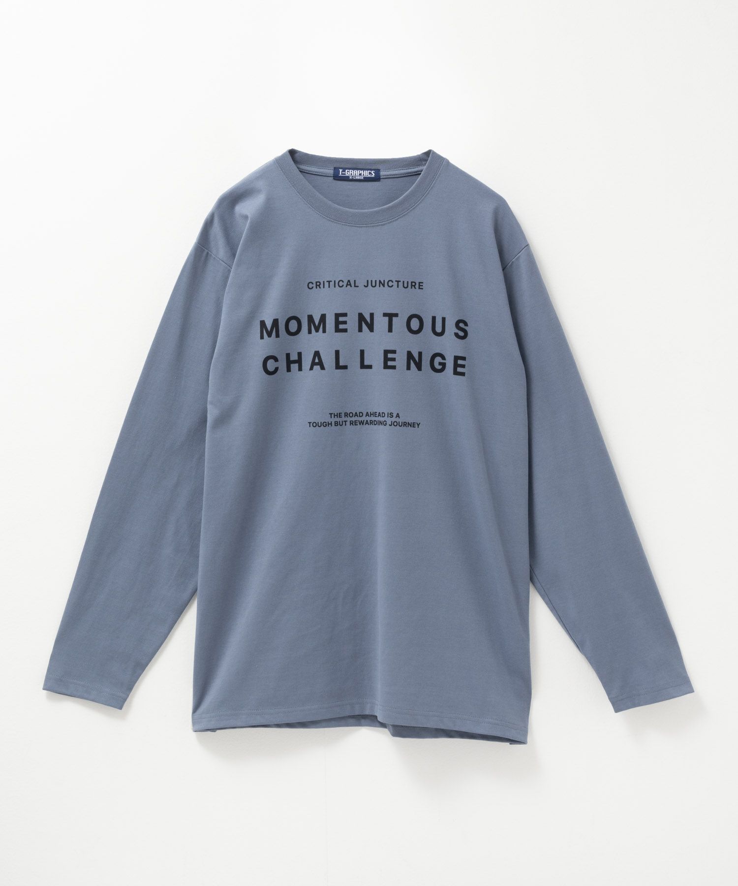 T-GRAPHICS メッセージプリント長袖Tシャツ メンズ