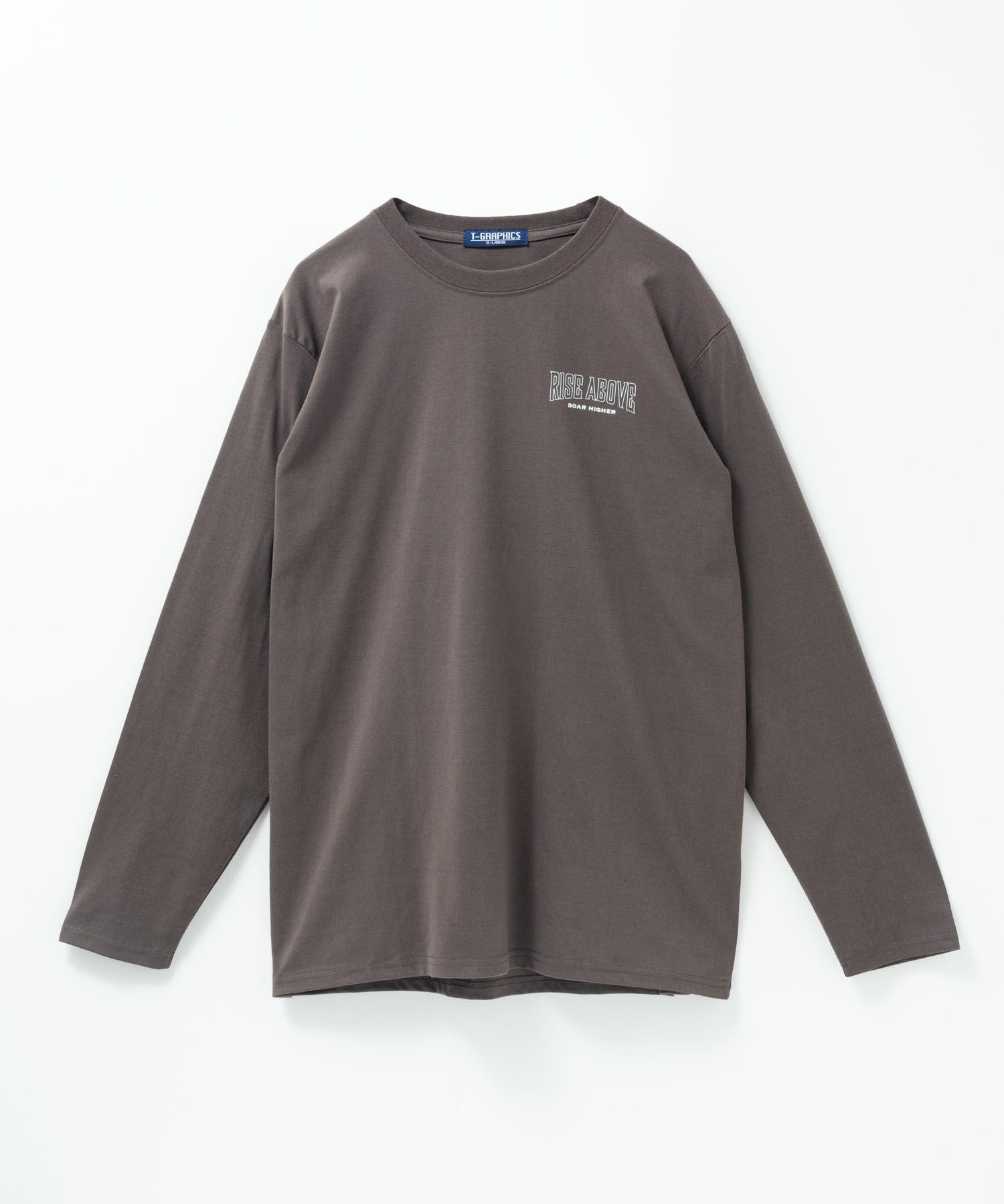 T-GRAPHICS メッセージプリント長袖Tシャツ メンズ