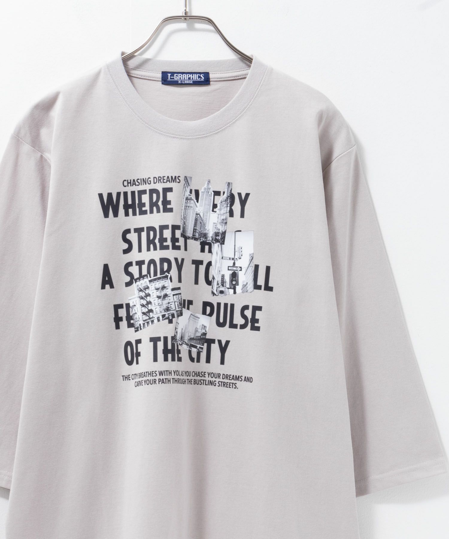 T-GRAPHICS 7分袖Tシャツ メンズ