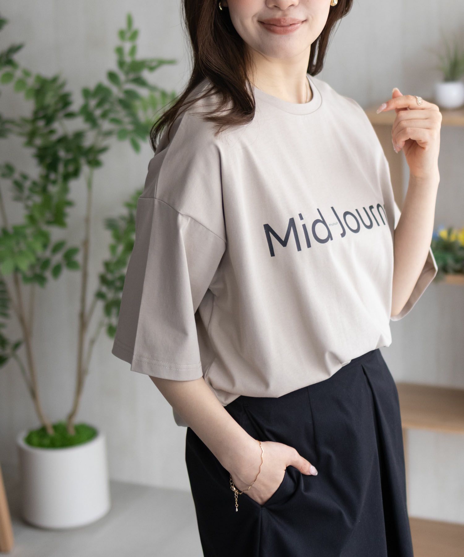 HusHusH ロゴプリントチュニック レディース メール便 対応商品商品画像-14