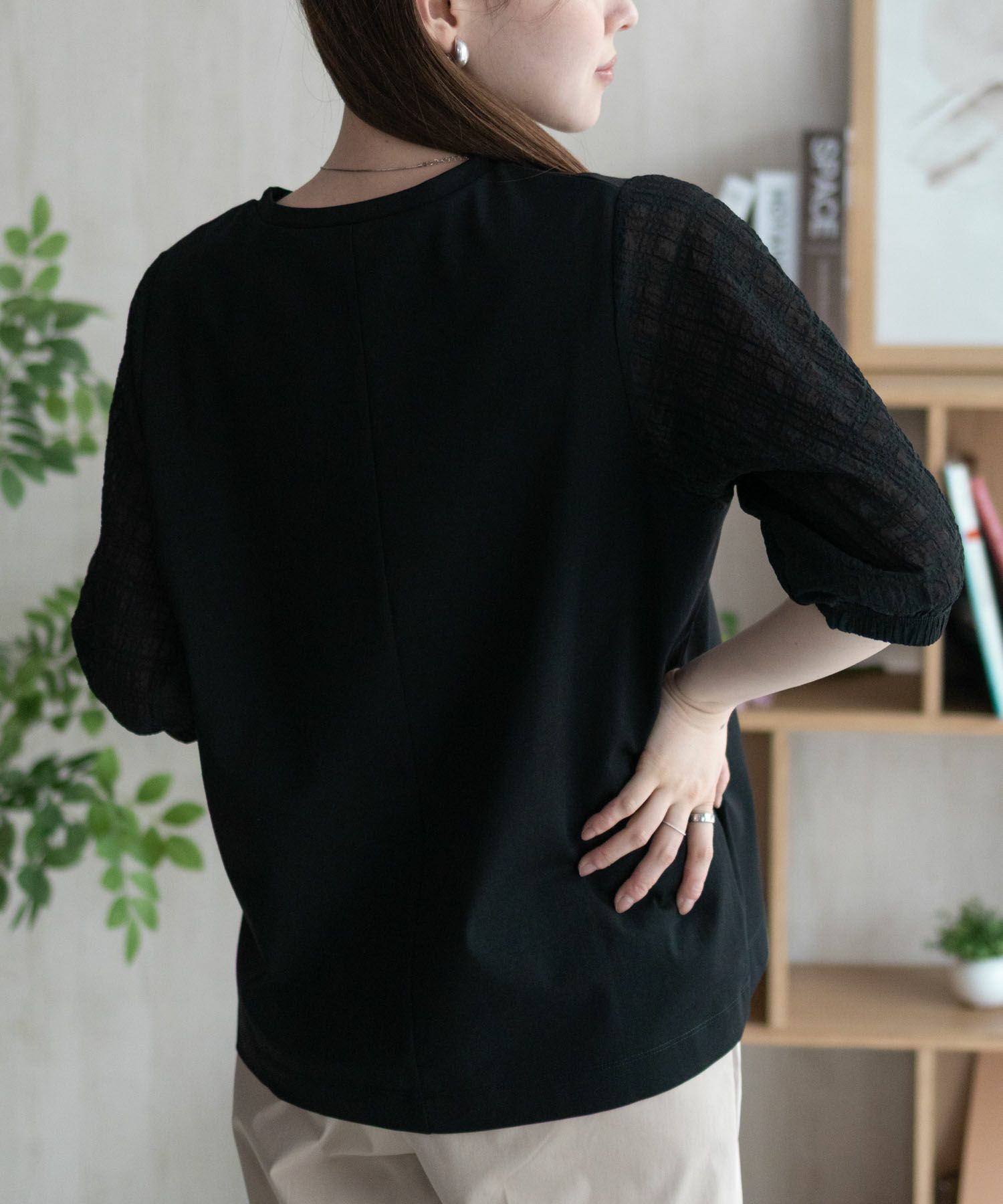 HusHusH  袖異素材プルオーバー レディース メール便 対応商品商品画像-12