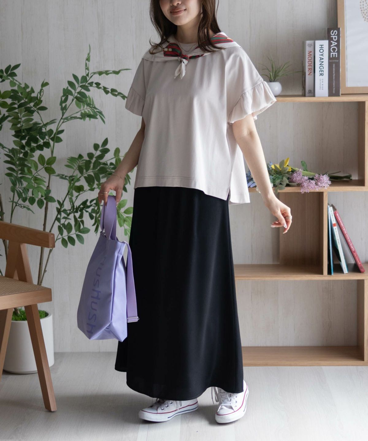 HusHusH 袖フリルプルオーバー レディース ネコポス 対応商品