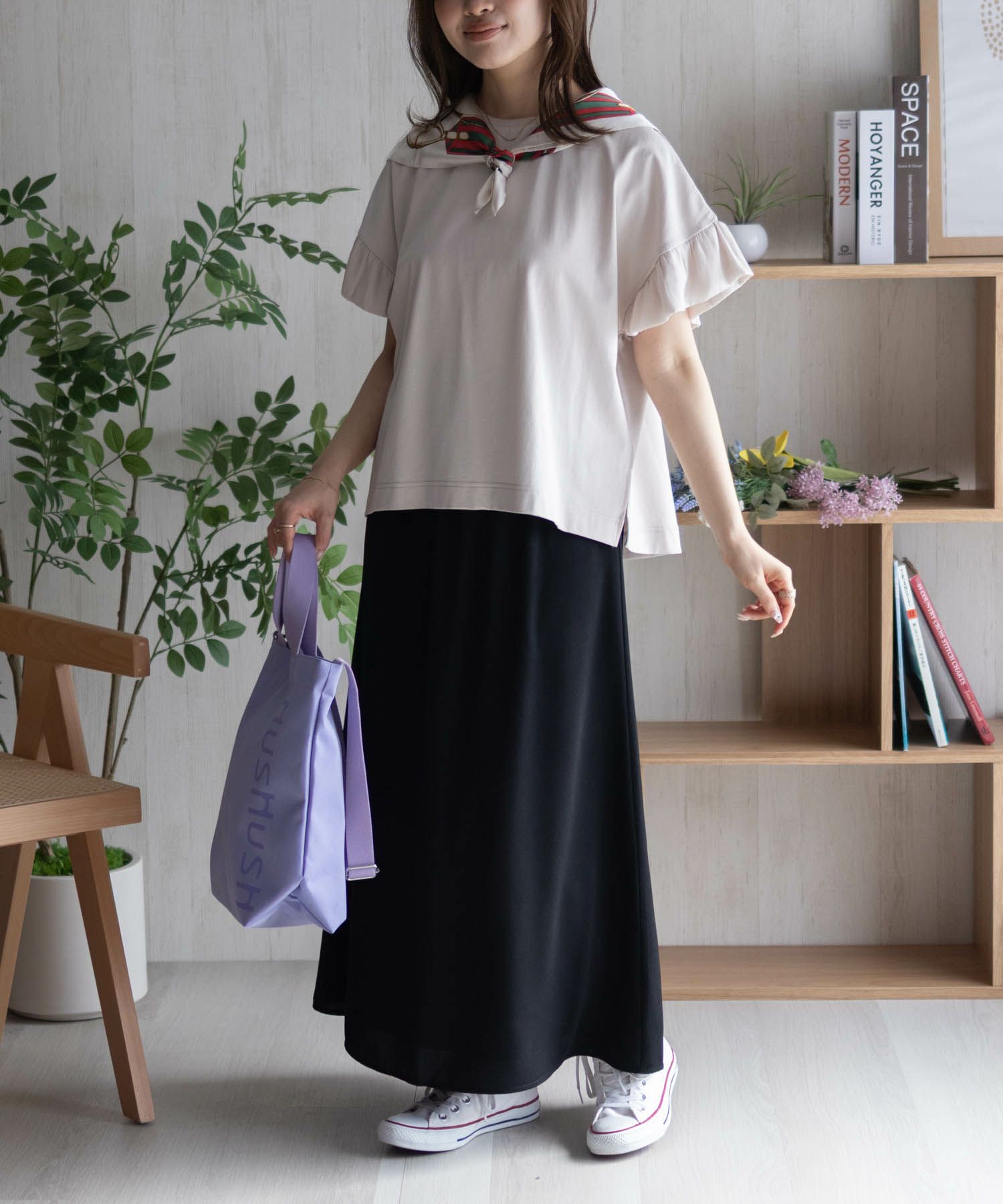 HusHusH 袖フリルプルオーバー レディース ネコポス 対応商品