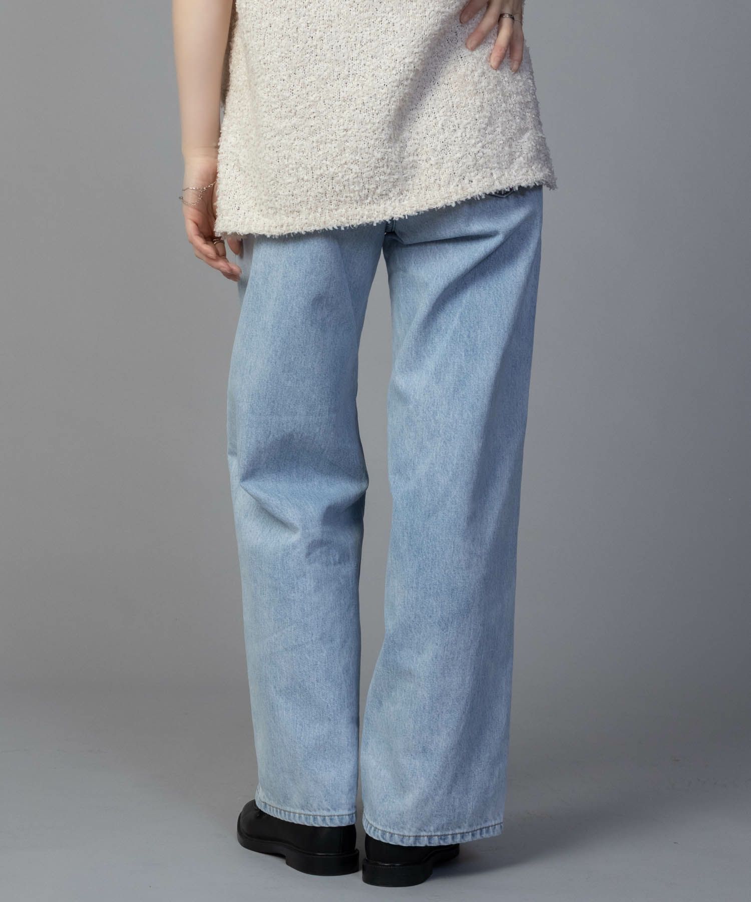 SOMETHING LISA ヴィンテージワイドデニムパンツ レディース