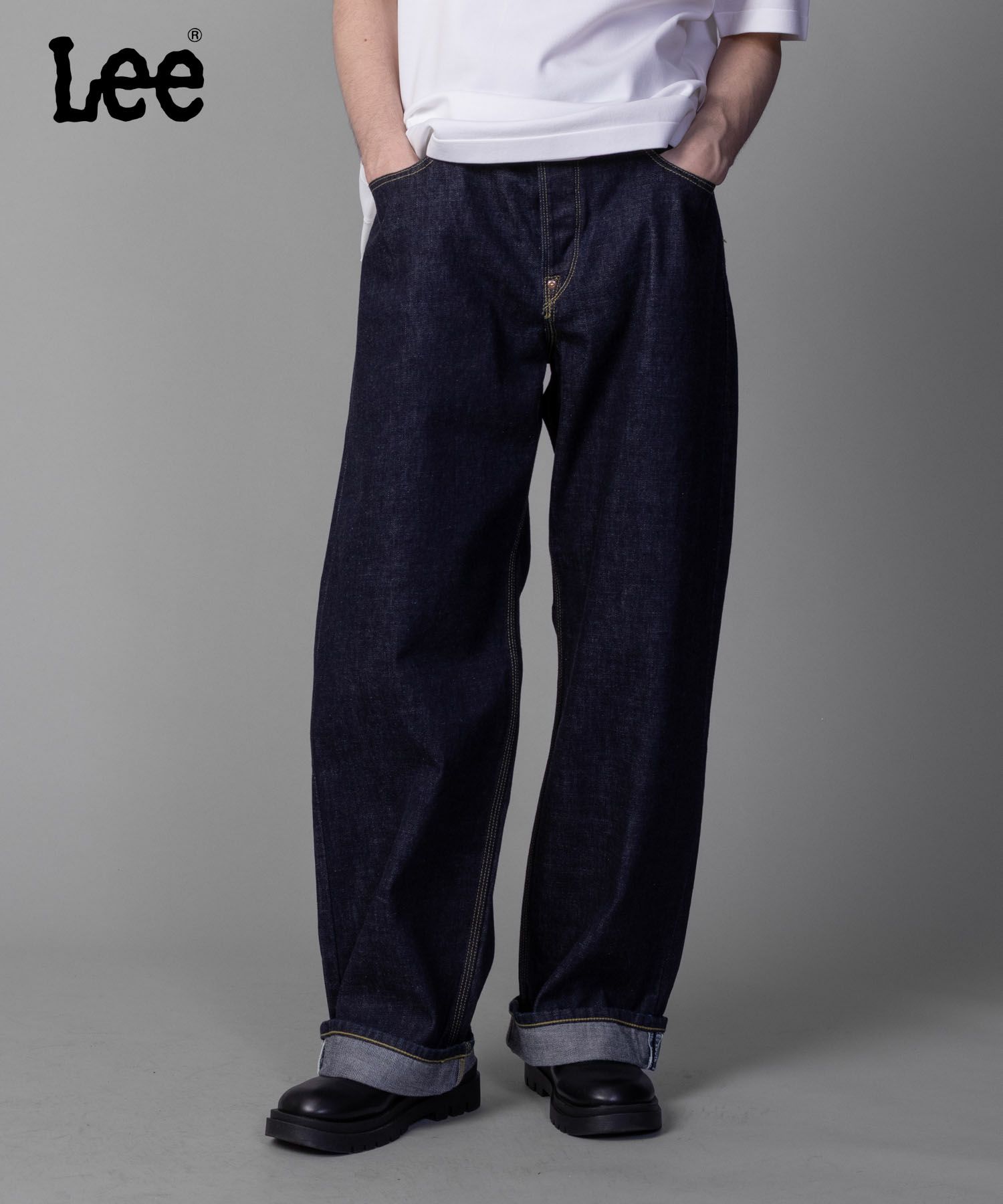 Lee 101 カウボーイワイドパンツ セルビッジデニム メンズ
