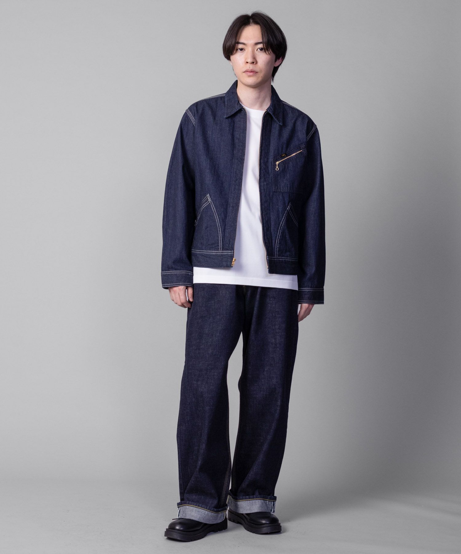 Lee 101 カウボーイワイドパンツ セルビッジデニム メンズ