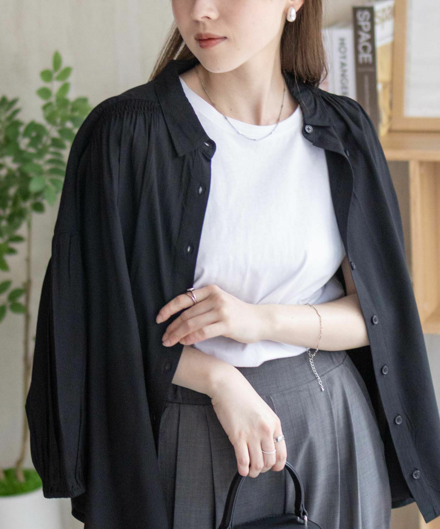 Howdy Marie  インドファブリック 7分袖シャーリングチュニック レディース商品サムネイル-3