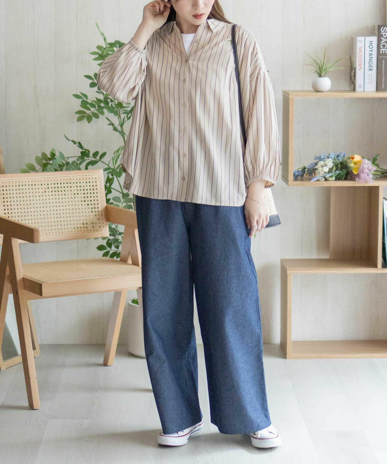 Howdy Marie  インドファブリック 7分袖シャーリングチュニック レディース商品サムネイル-10