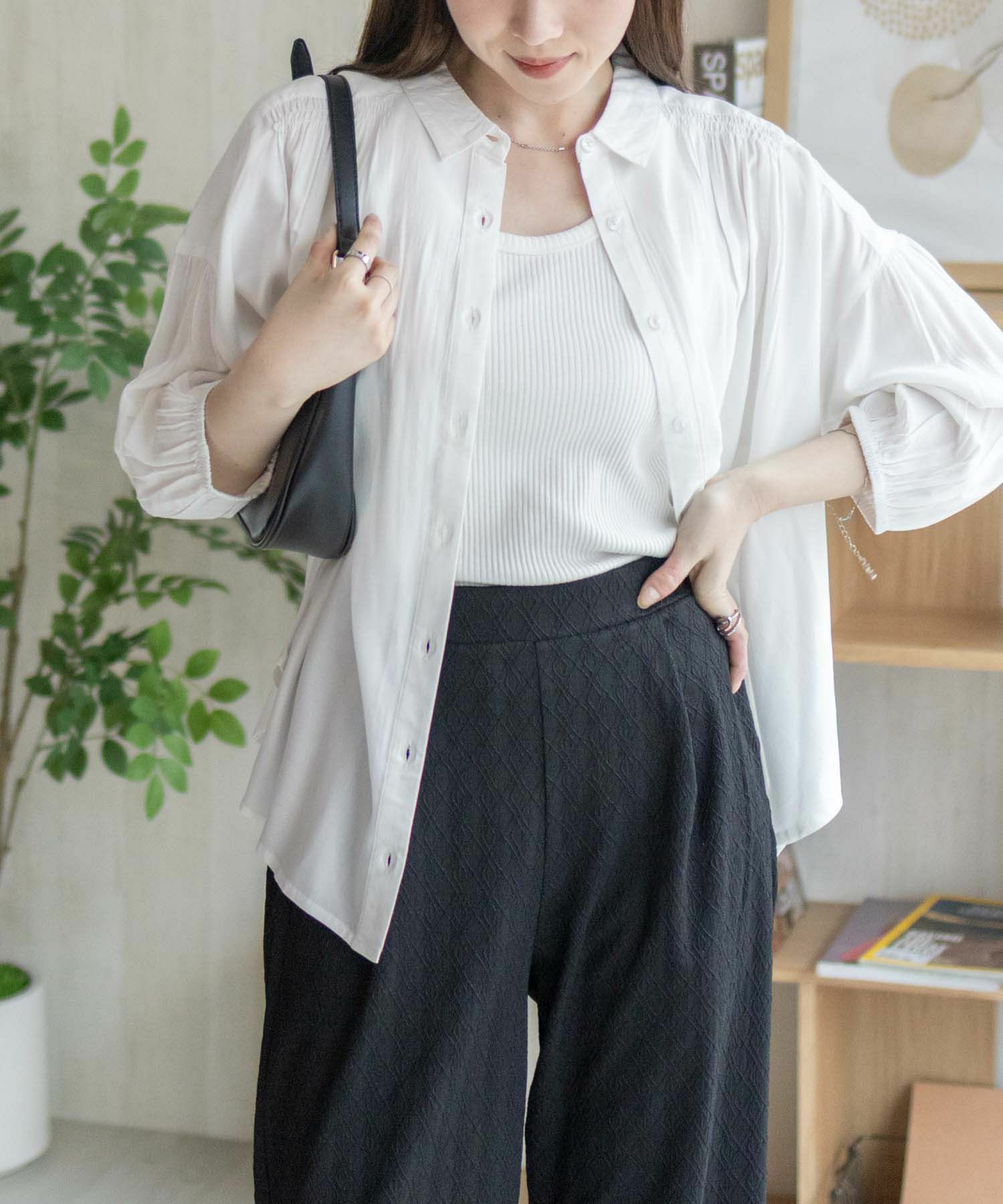 Howdy Marie  インドファブリック 7分袖シャーリングチュニック レディース商品サムネイル-11