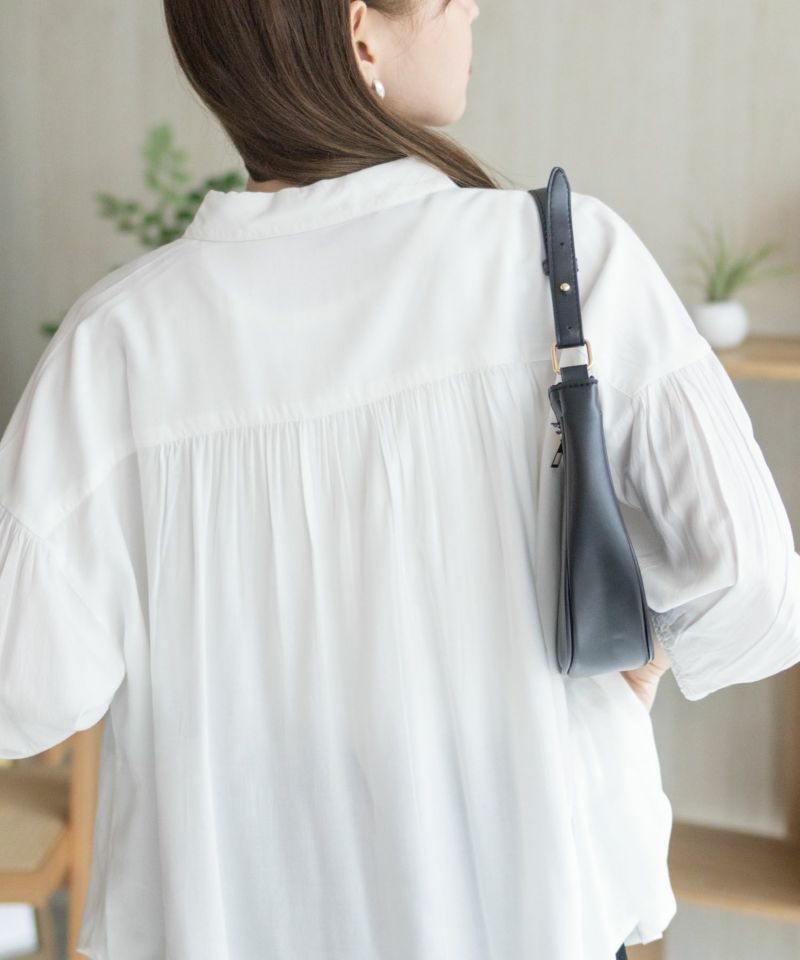 Howdy Marie  インドファブリック 7分袖シャーリングチュニック レディース商品画像-13