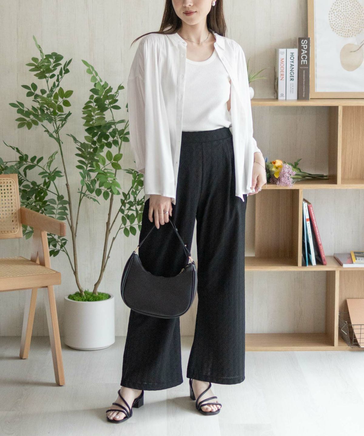 Howdy Marie インドファブリック 7分袖シャーリングチュニック レディース