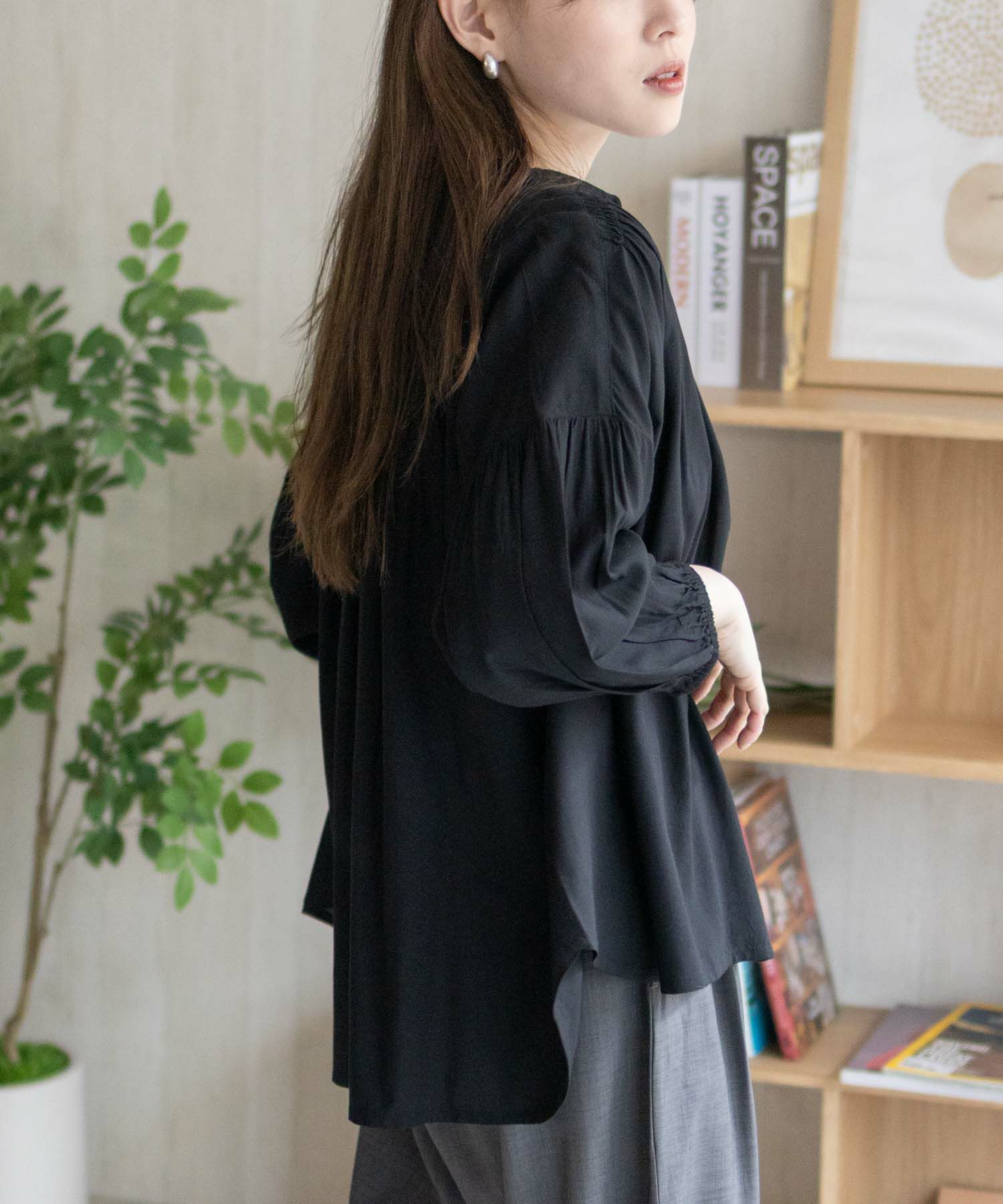 Howdy Marie  インドファブリック 7分袖シャーリングチュニック レディース商品サムネイル-17